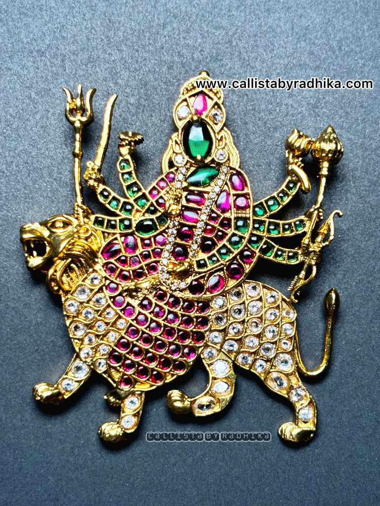 Image of Durga Maa Gold Polish Pendant (GPP-003)