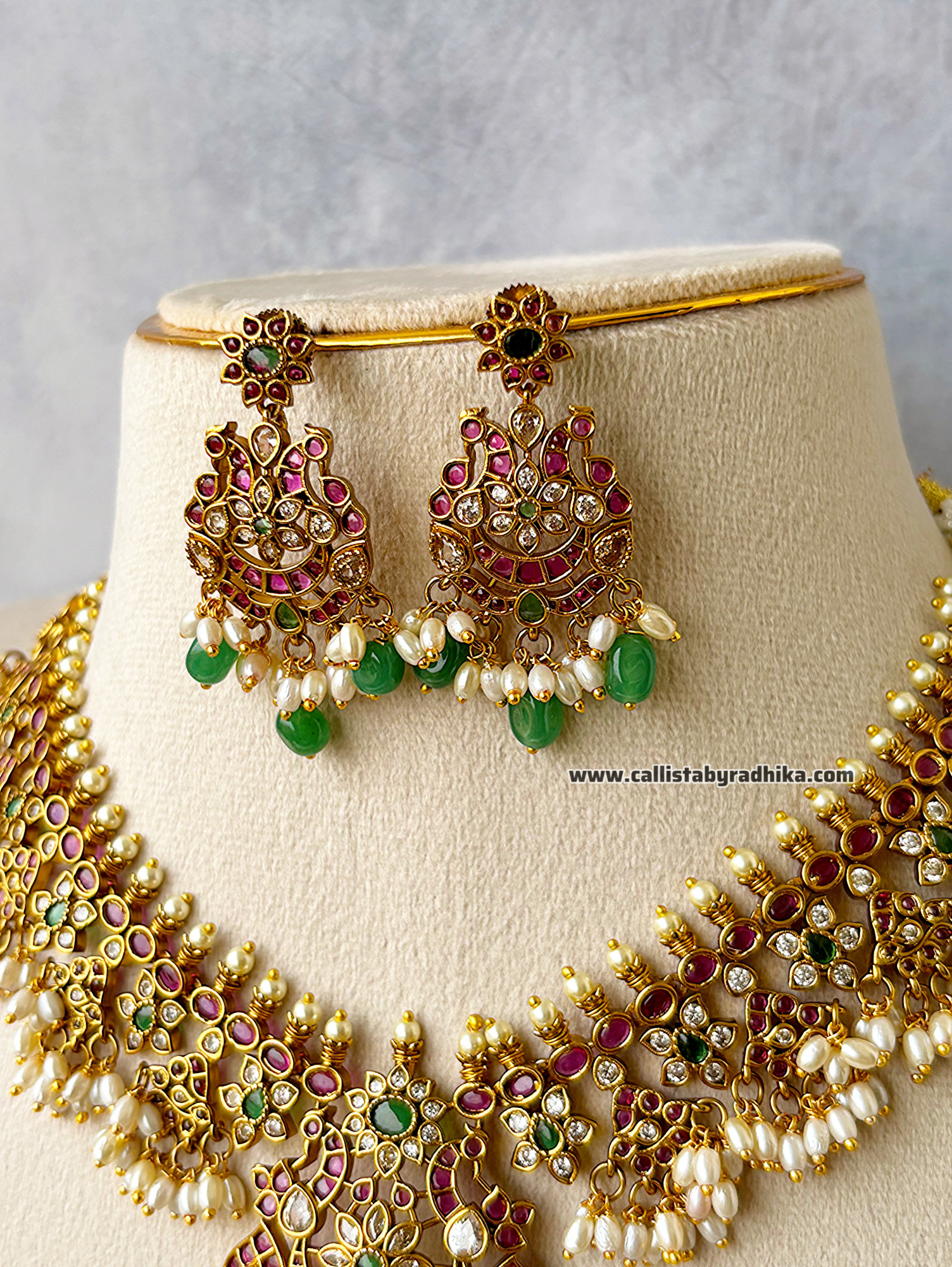 Jadau Replica Kemp Stone Necklace