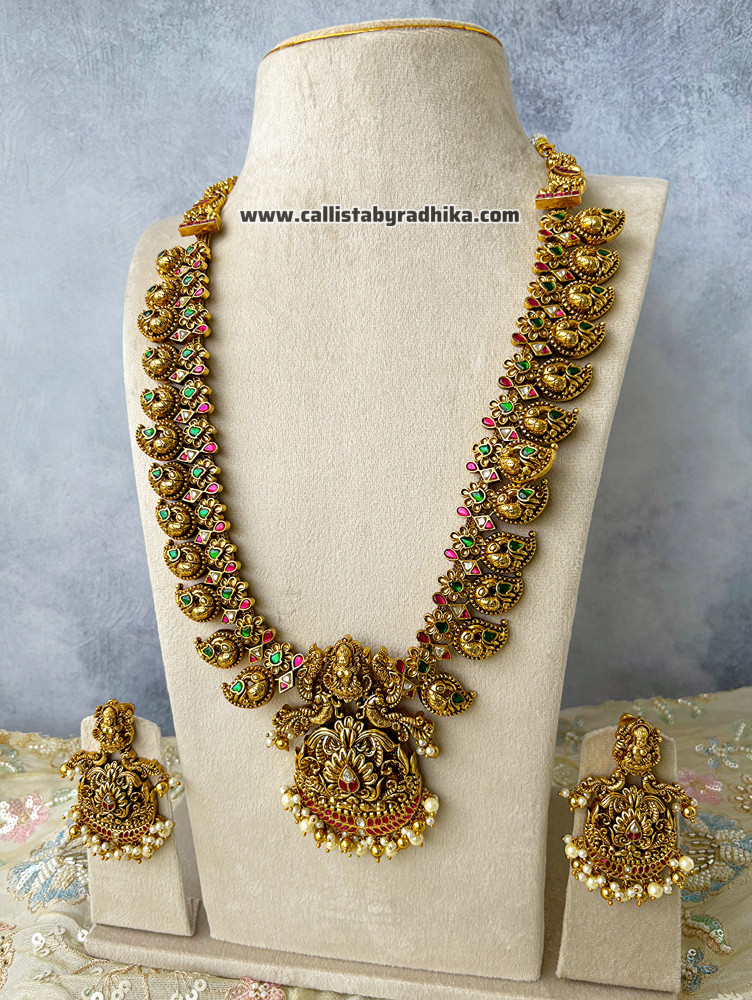 Image of Pure Gold-Replica Jadau Grand Long Haaram set (CG-107)
