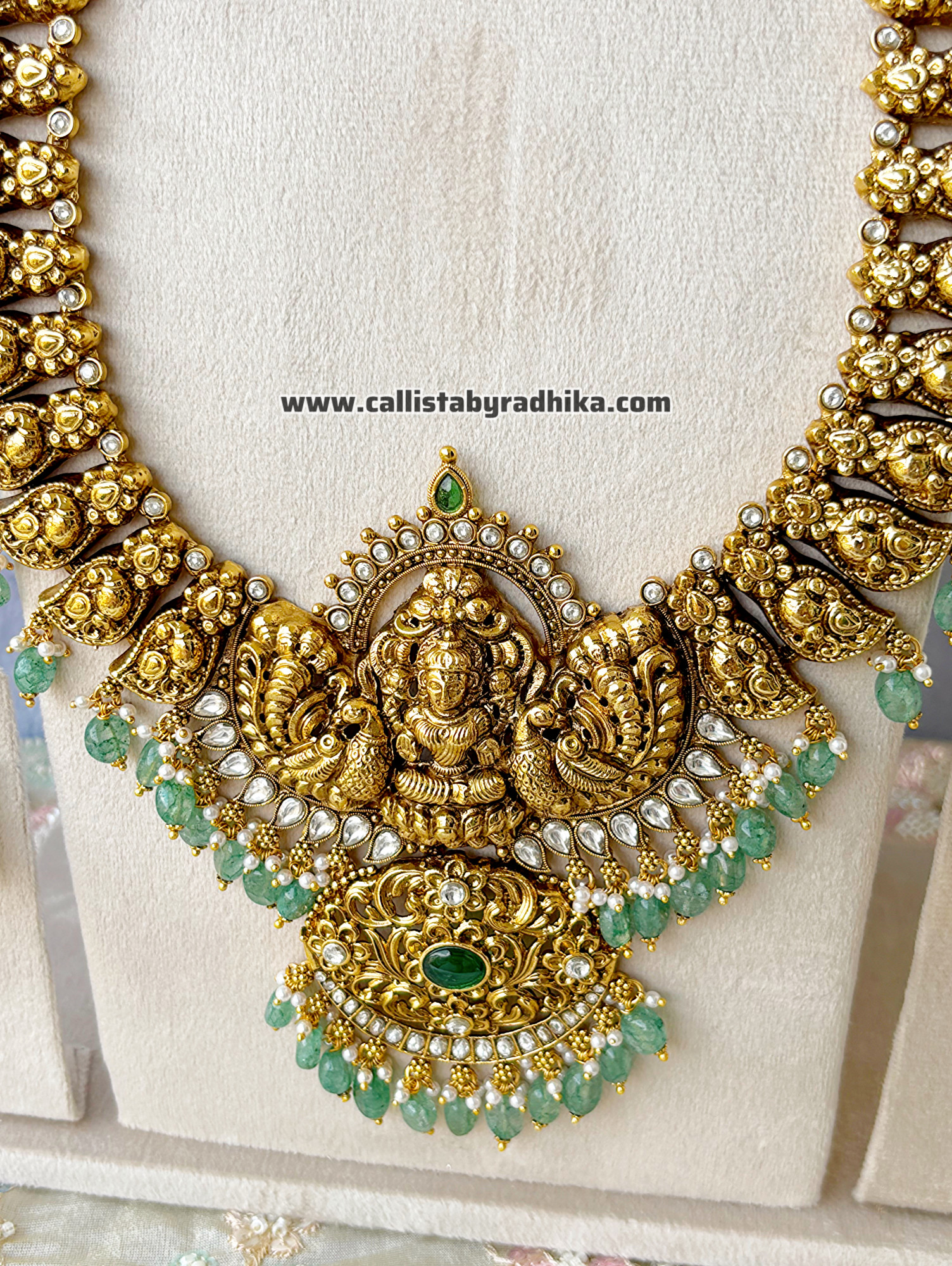 Gold Polish/Temple Bridal Long Neckpiece