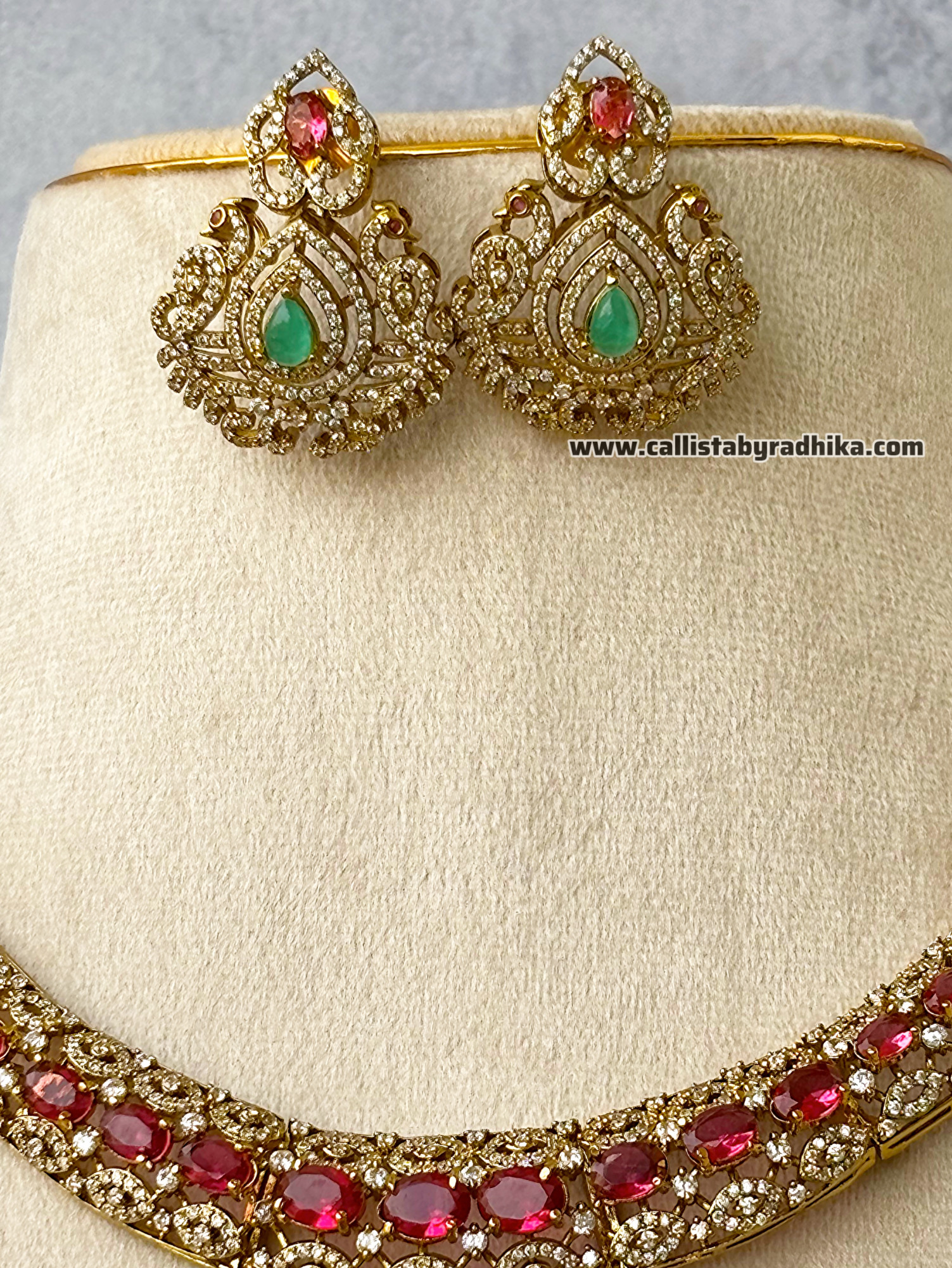 Doublet Stone Designer Neckpiece