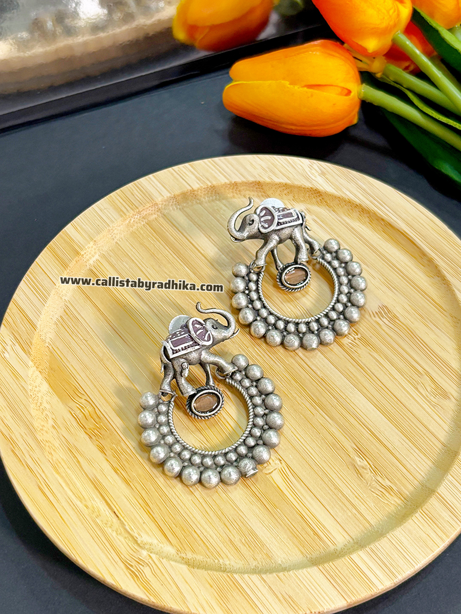 Handpainted Elephant Chandbali