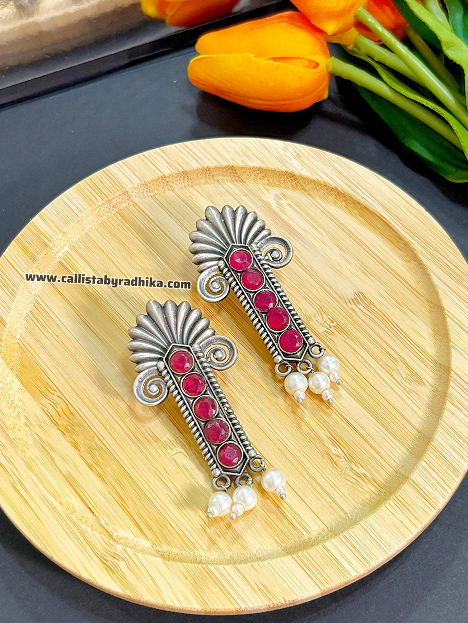 Silver Replica Long Studs