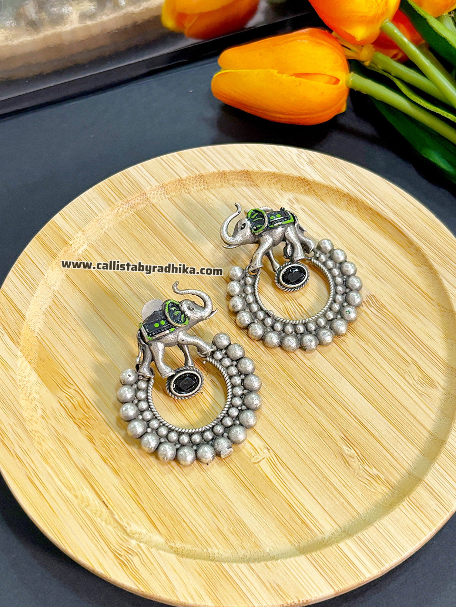 Handpainted Elephant Chandbali