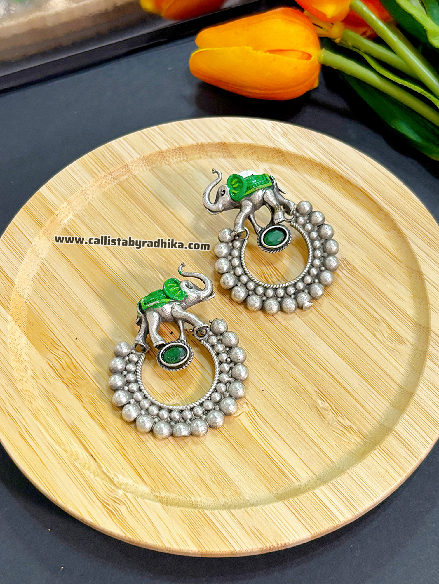 Handpainted Elephant Chandbali