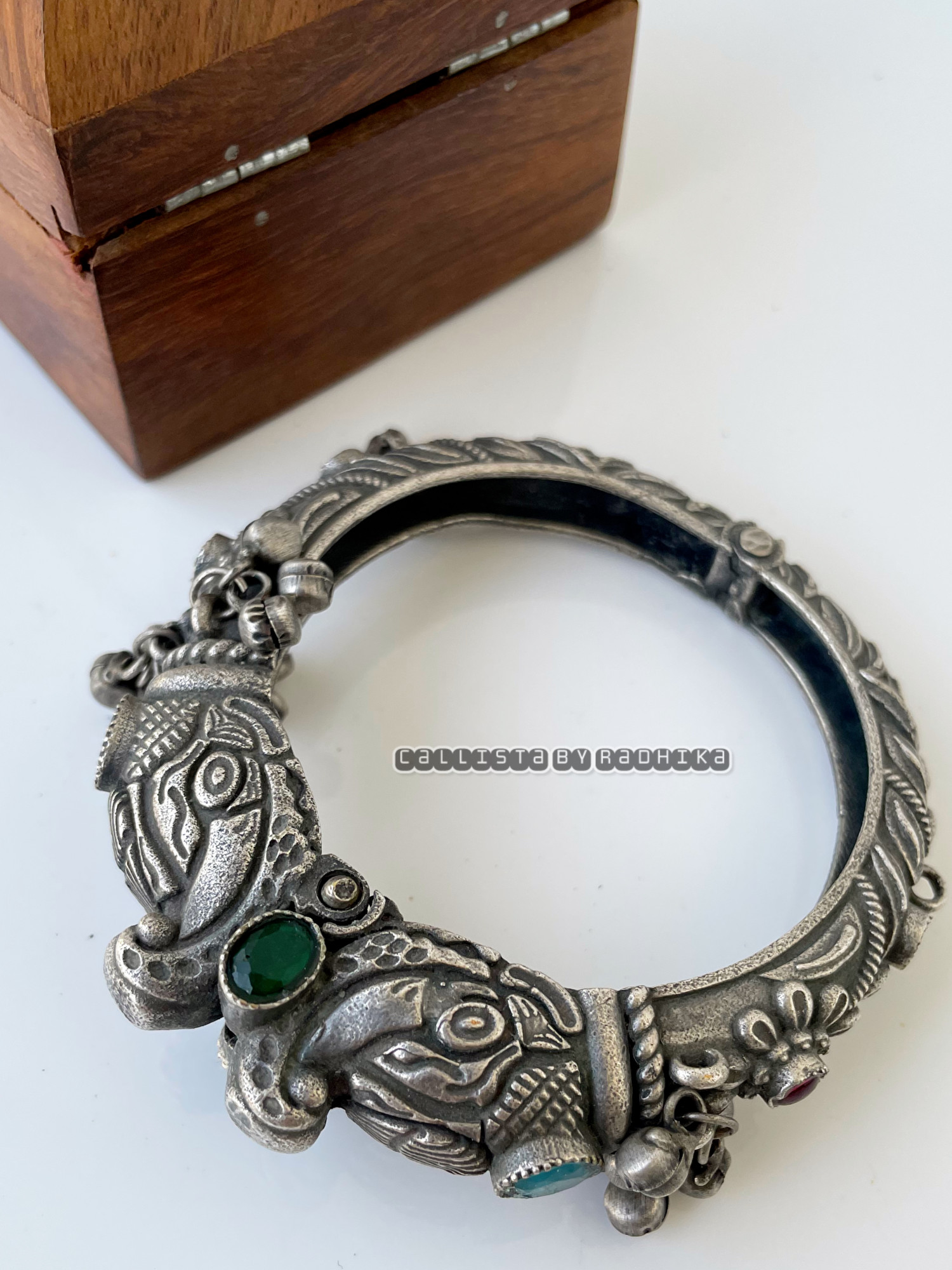 Silver Replica Stone Bangle (SRSB-056)