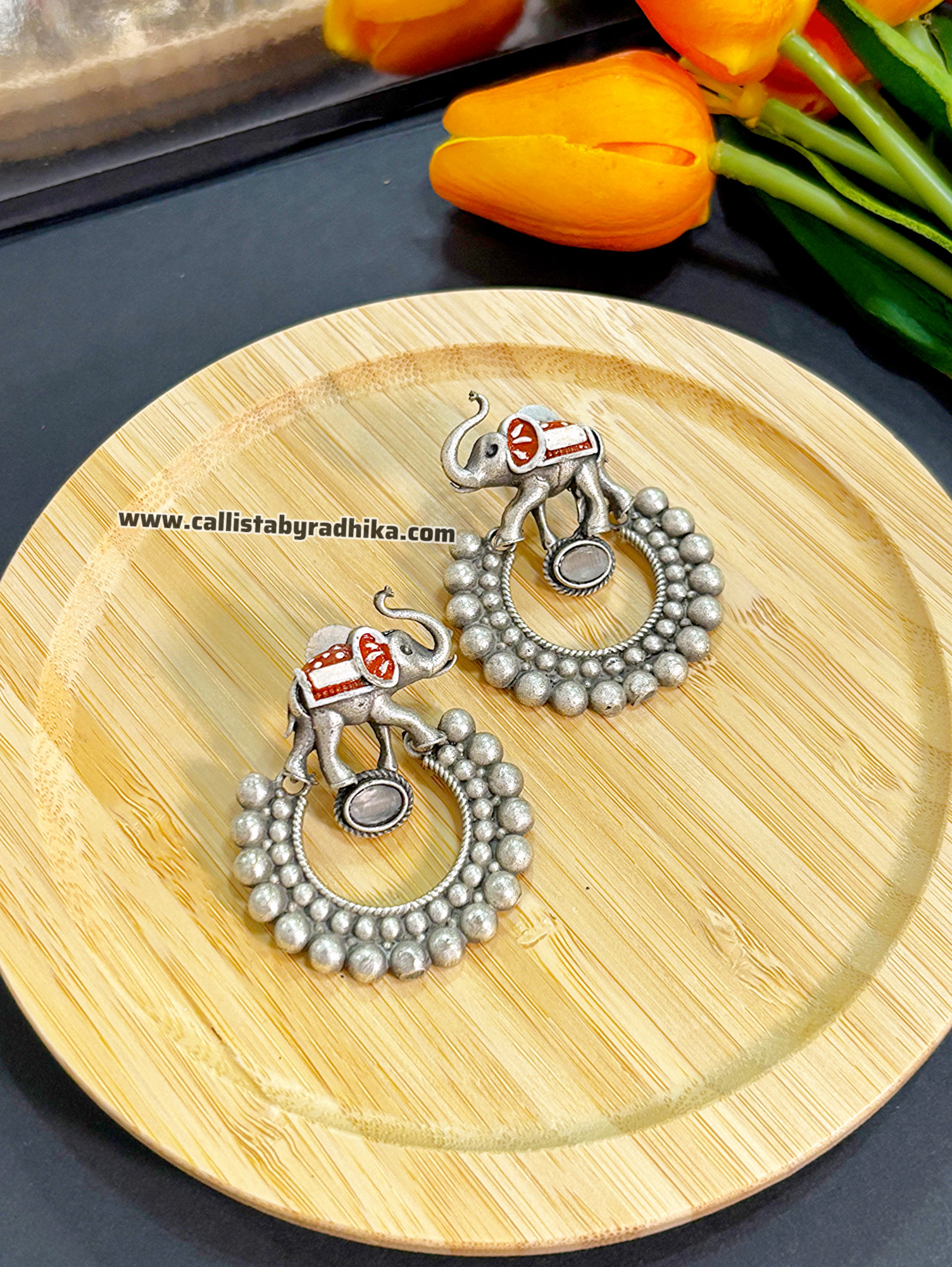 Handpainted Elephant Chandbali