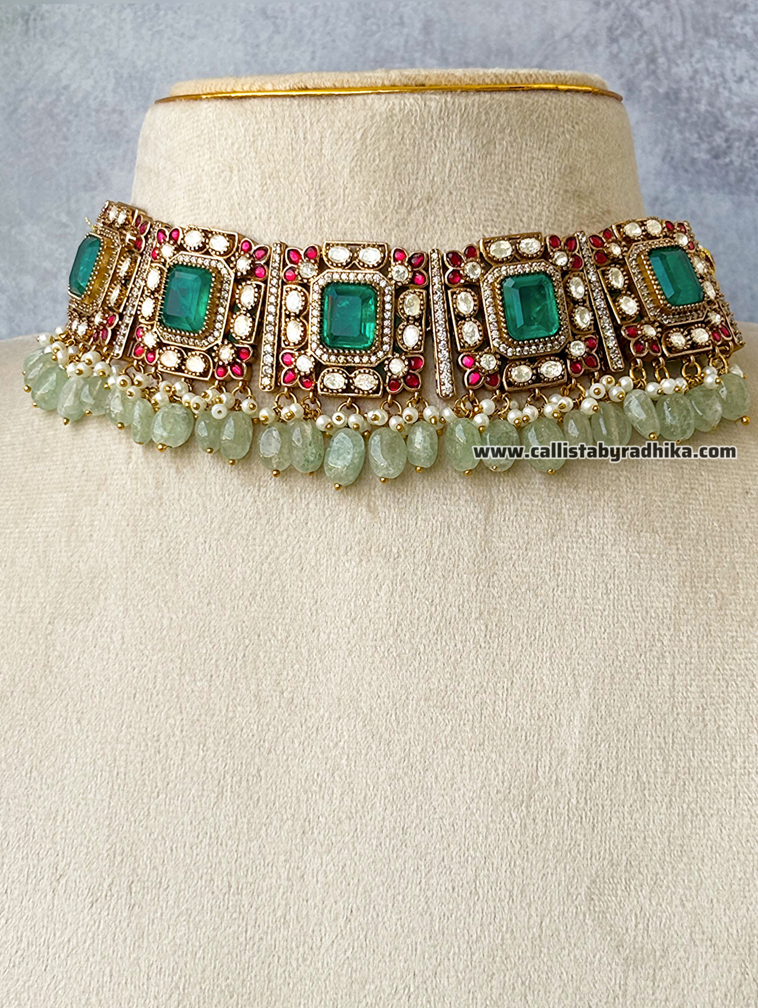 Jadau Doublet Stone Designer Choker