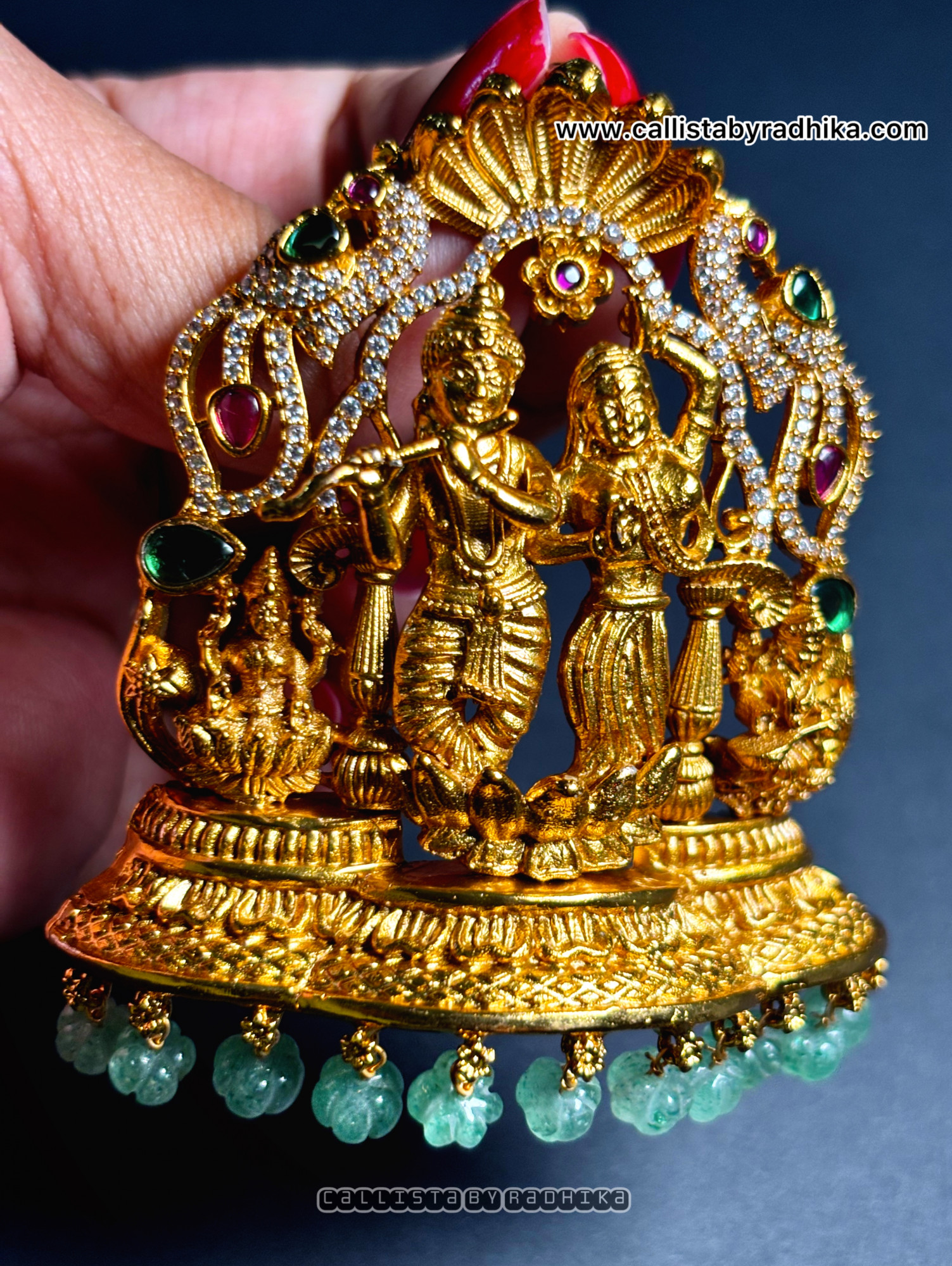 Radha Krishna Gold Polish Pendant (GPP-005)