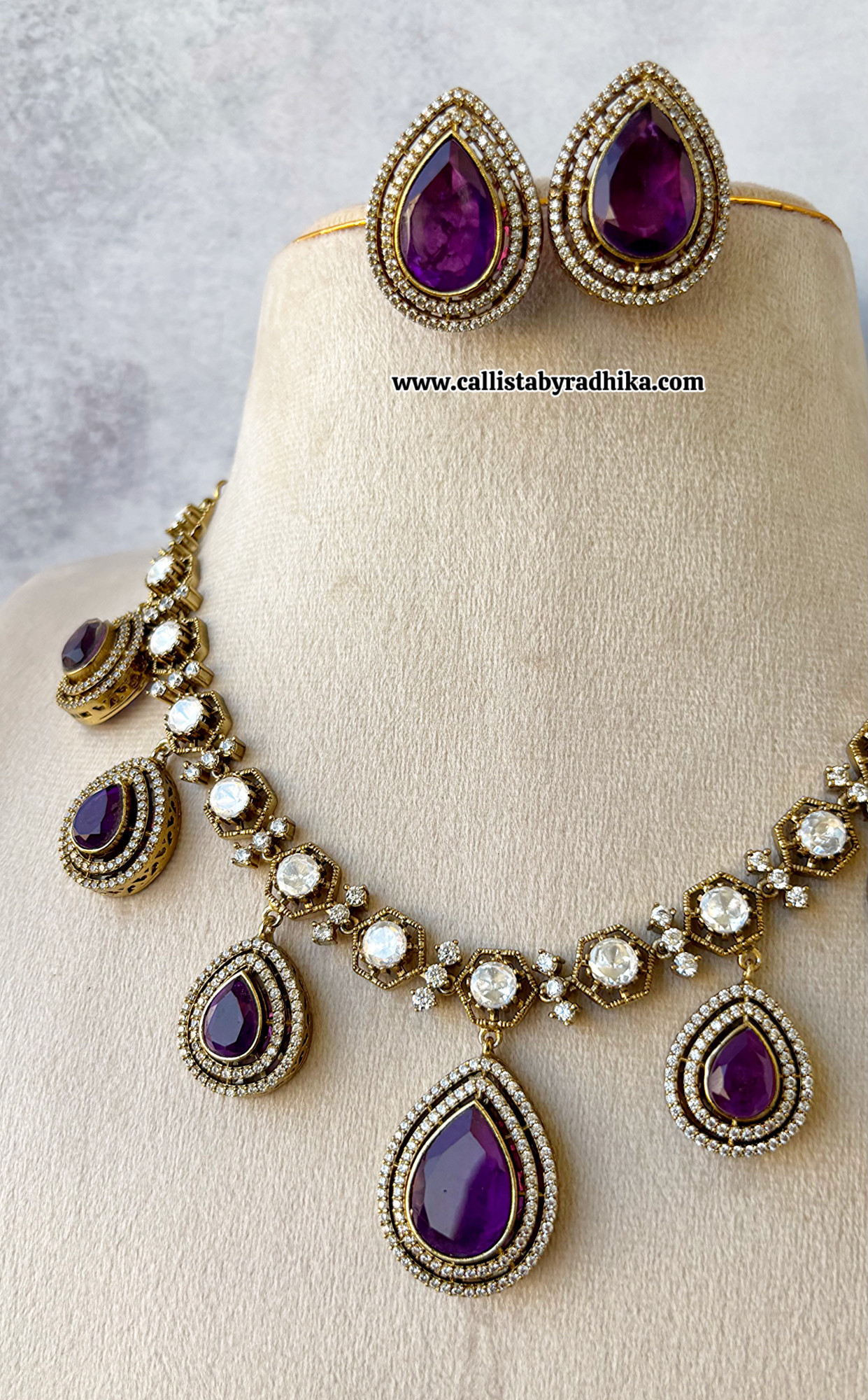 Purple Moissanite Necklace