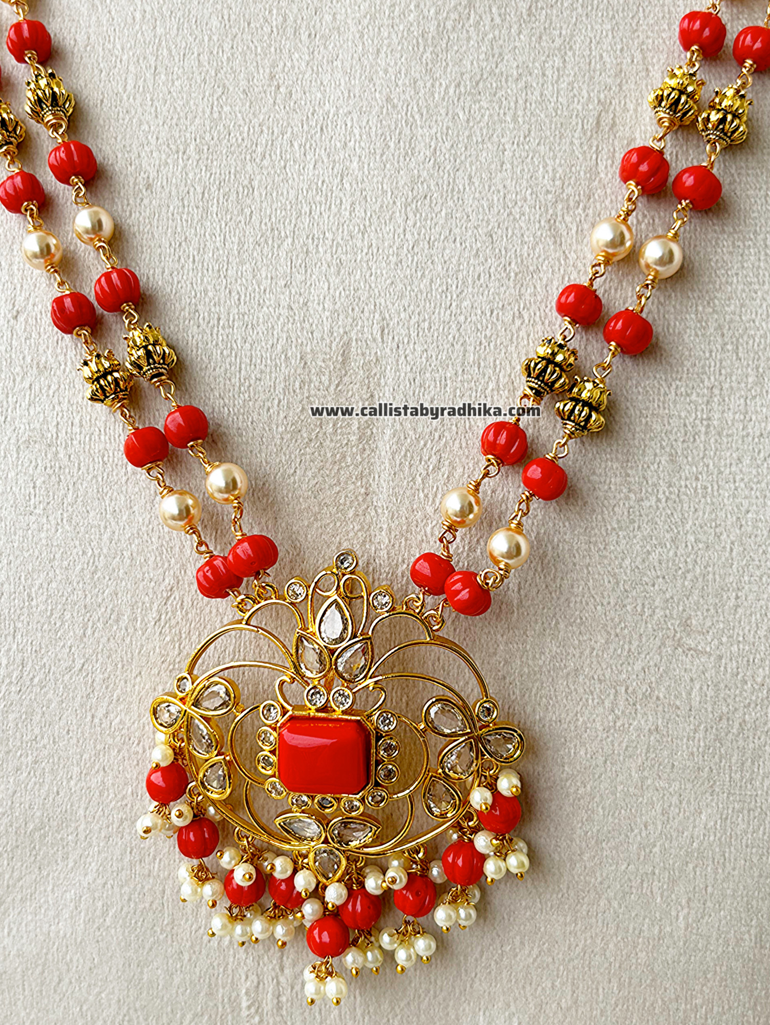 Coral Long Neckpiece