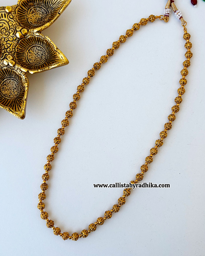 Image of Gold-tone rudraksha Chain Only