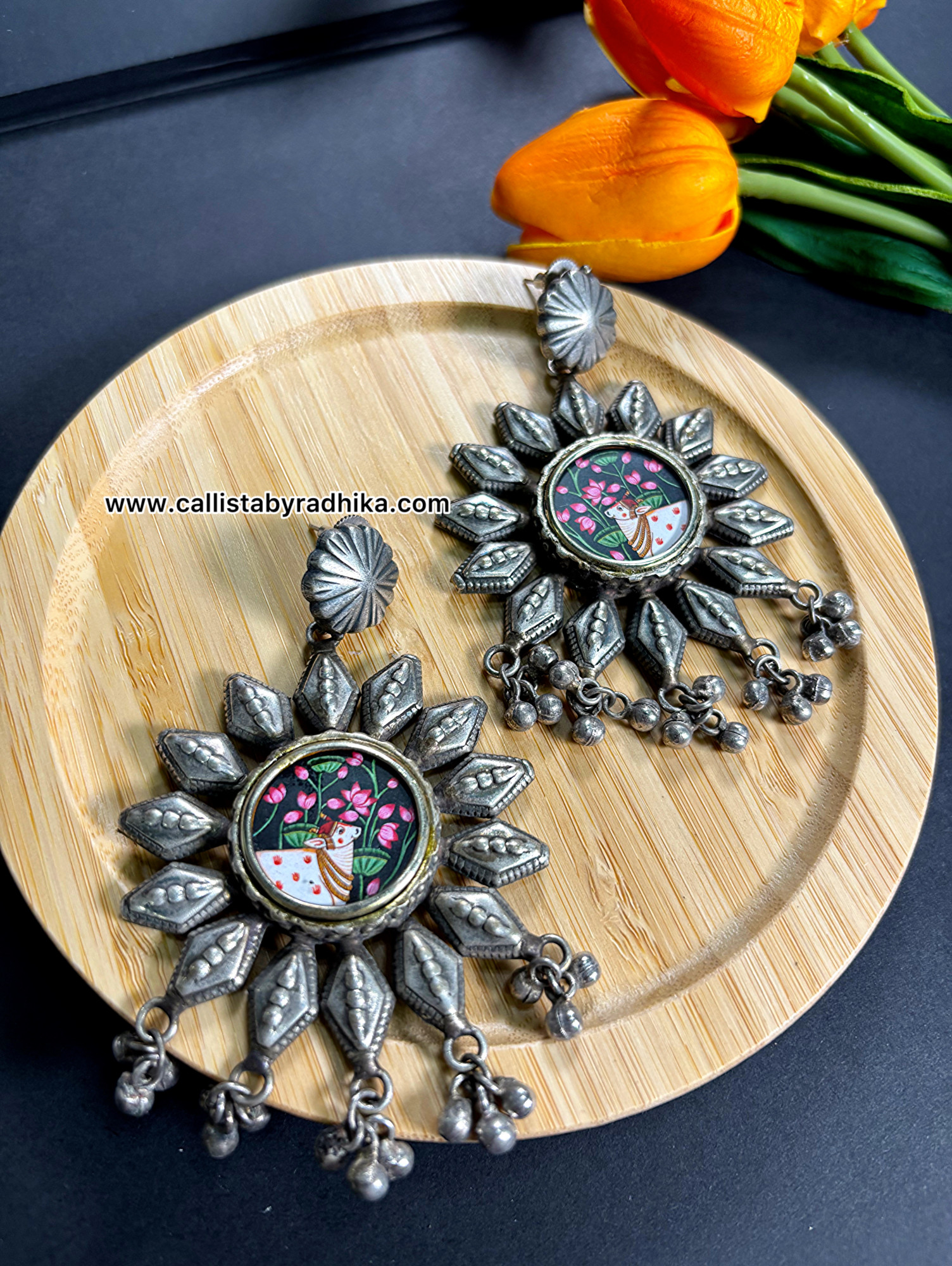 Pichwai Photo Charm Earring