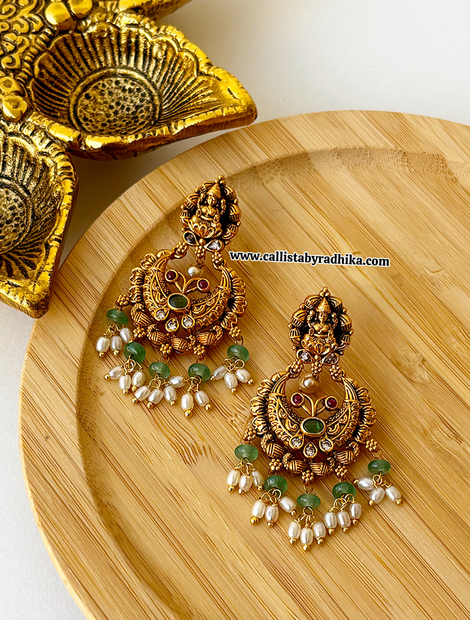 Copper polish Chandbali Earring