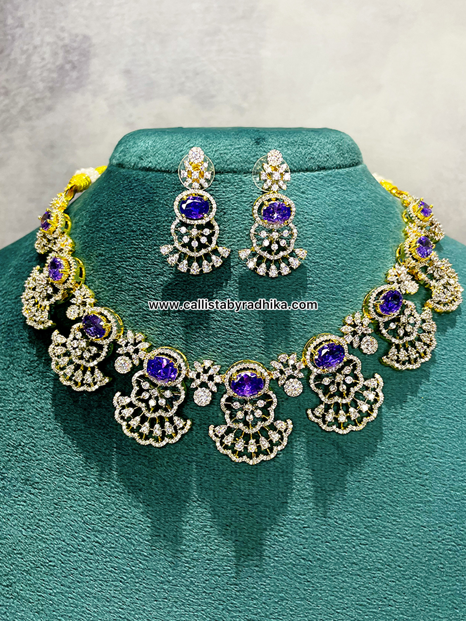 Purple Diamond Look-Alike Choker