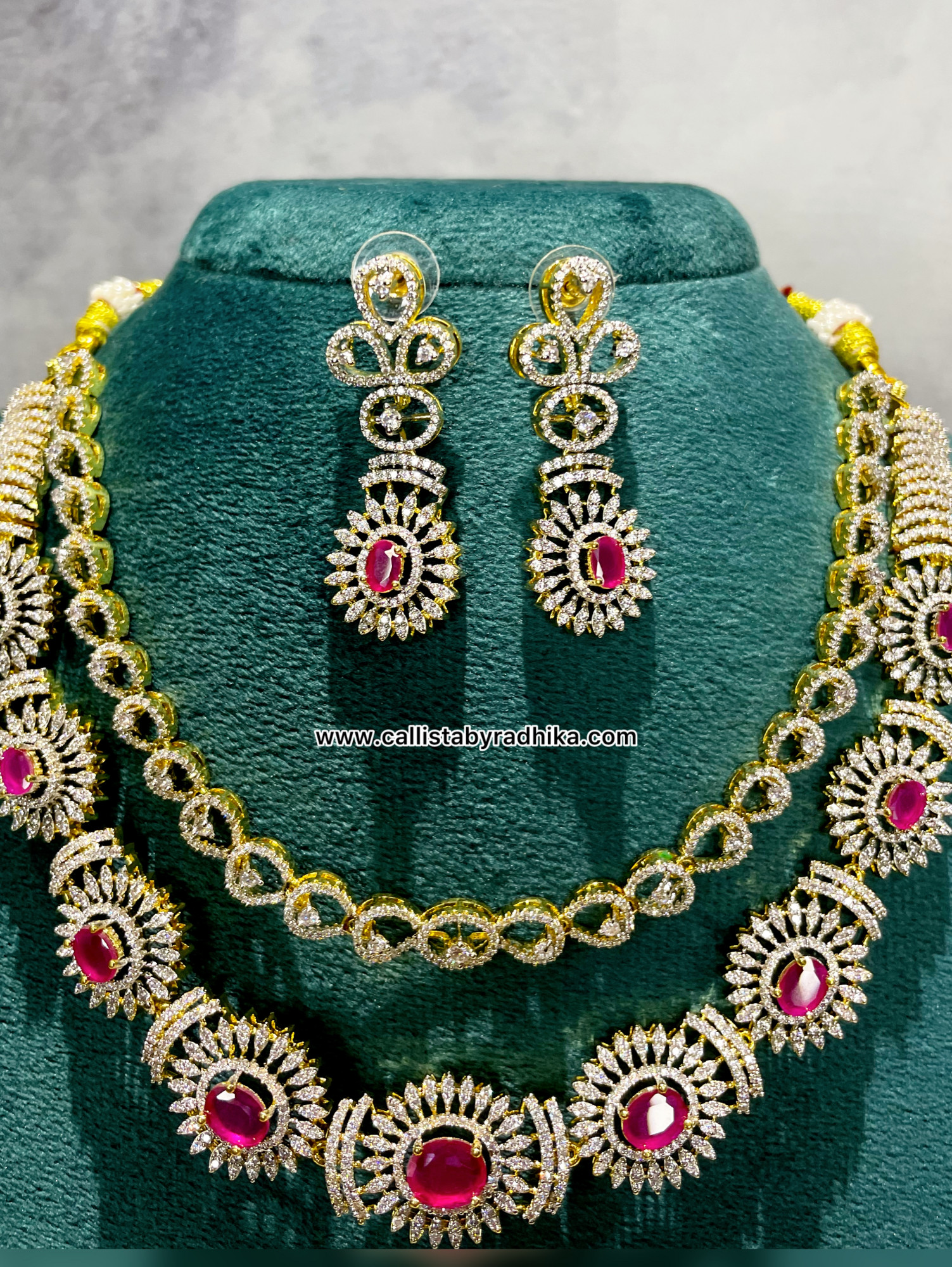 2 Layer Ruby Stone Neckpiece