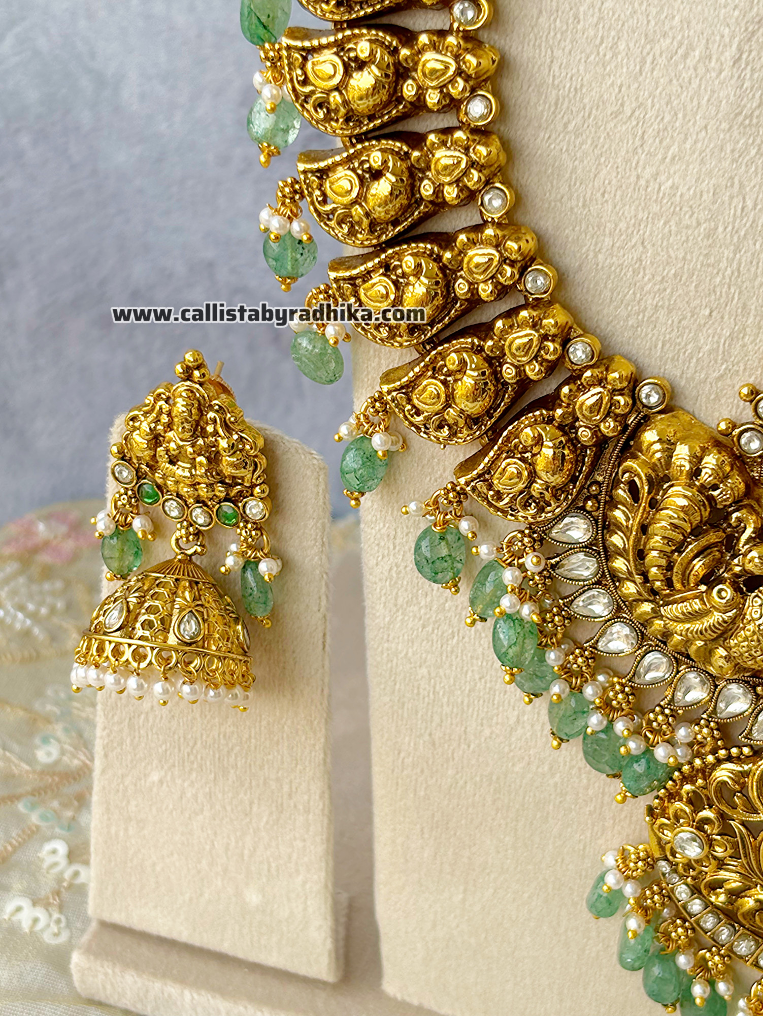 Gold Polish/Temple Bridal Long Neckpiece