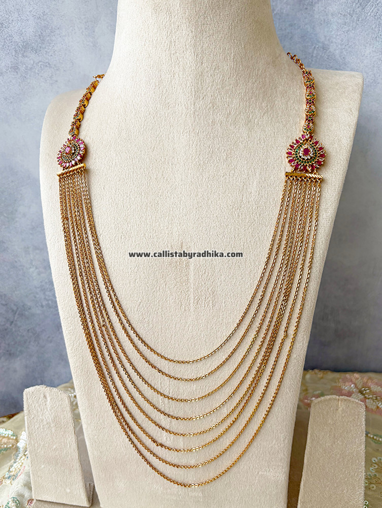Image of 8 Layer Chain Mogappu Necklace