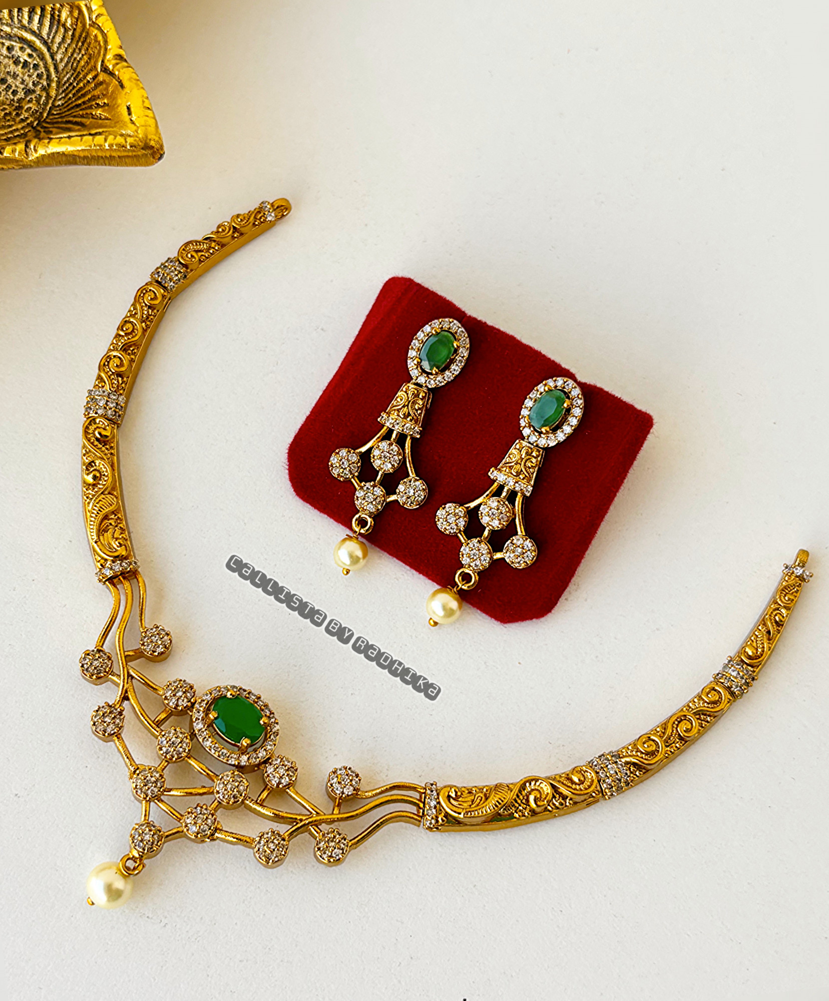 Gold Polish/Temple Long Neckpiece(GP-057)