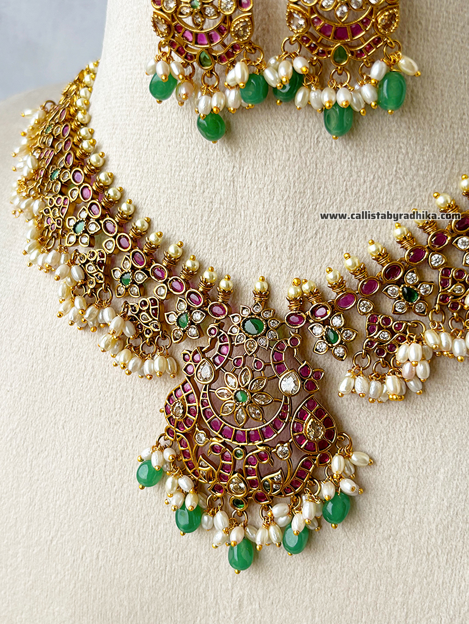 Jadau Replica Kemp Stone Necklace