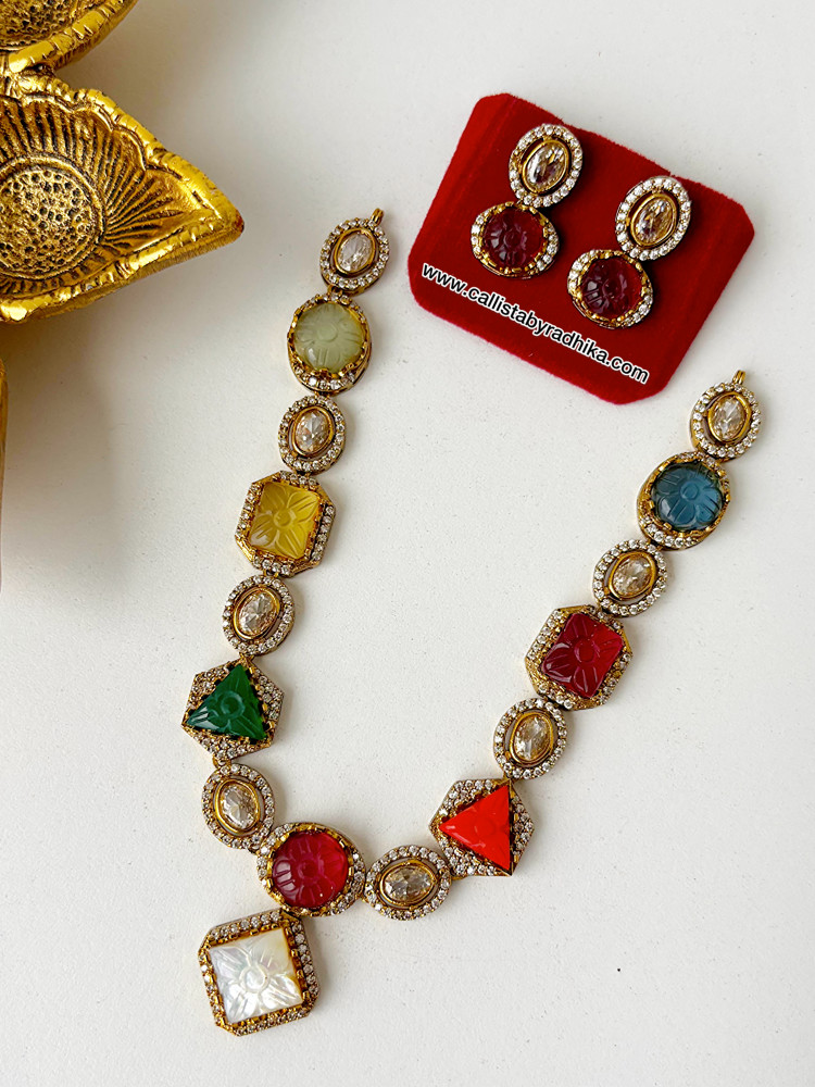 Image of Navaratna Stone Neckpiece