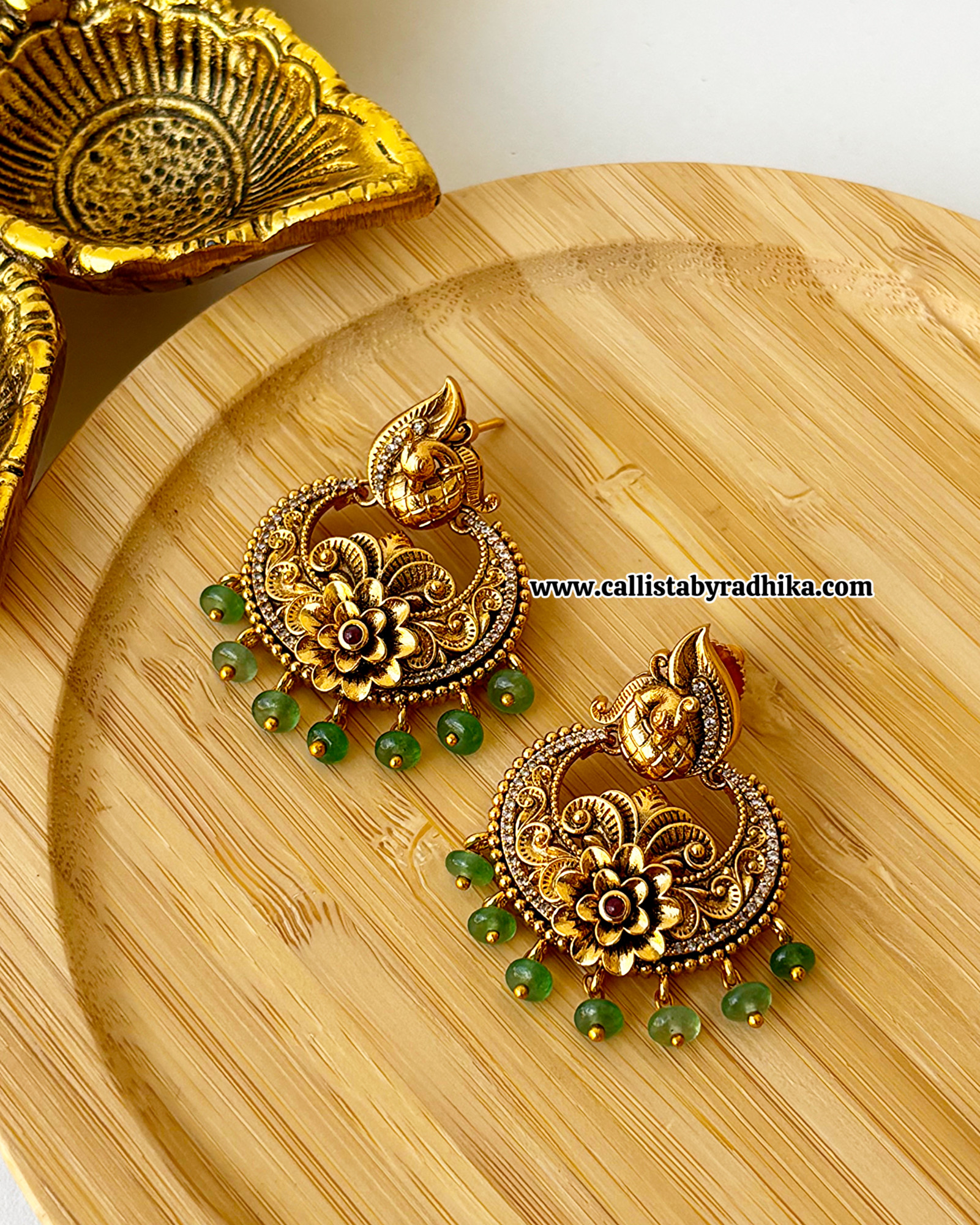Copper polish Chandbali Earring