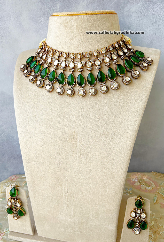 Image of Moissanite Heavy Bridal Choker Set