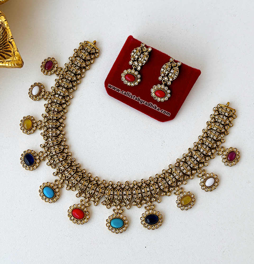 Image of Navaratna Stone Neckpiece