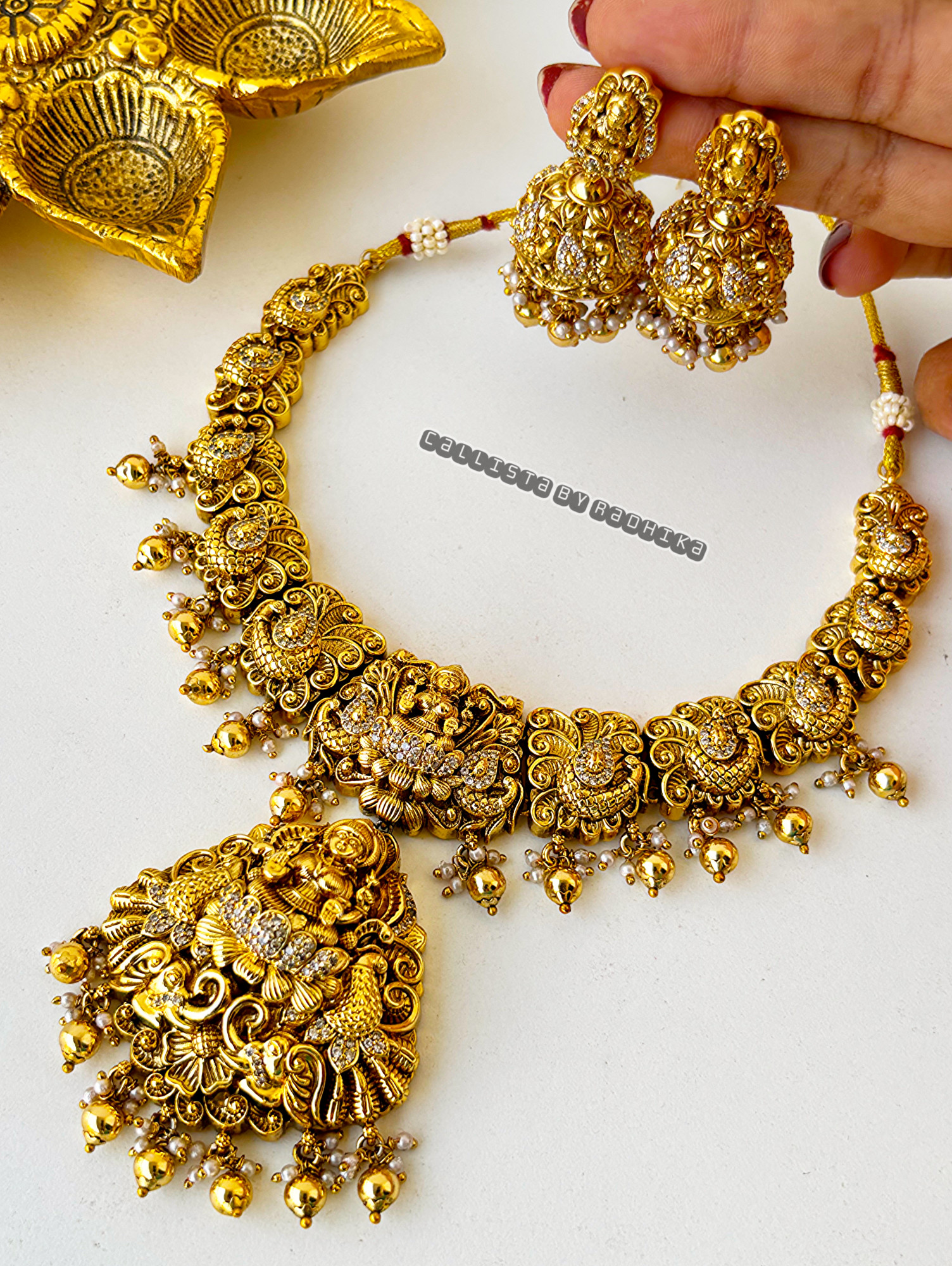Gold Polish/Temple Long Neckpiece(GP-065)