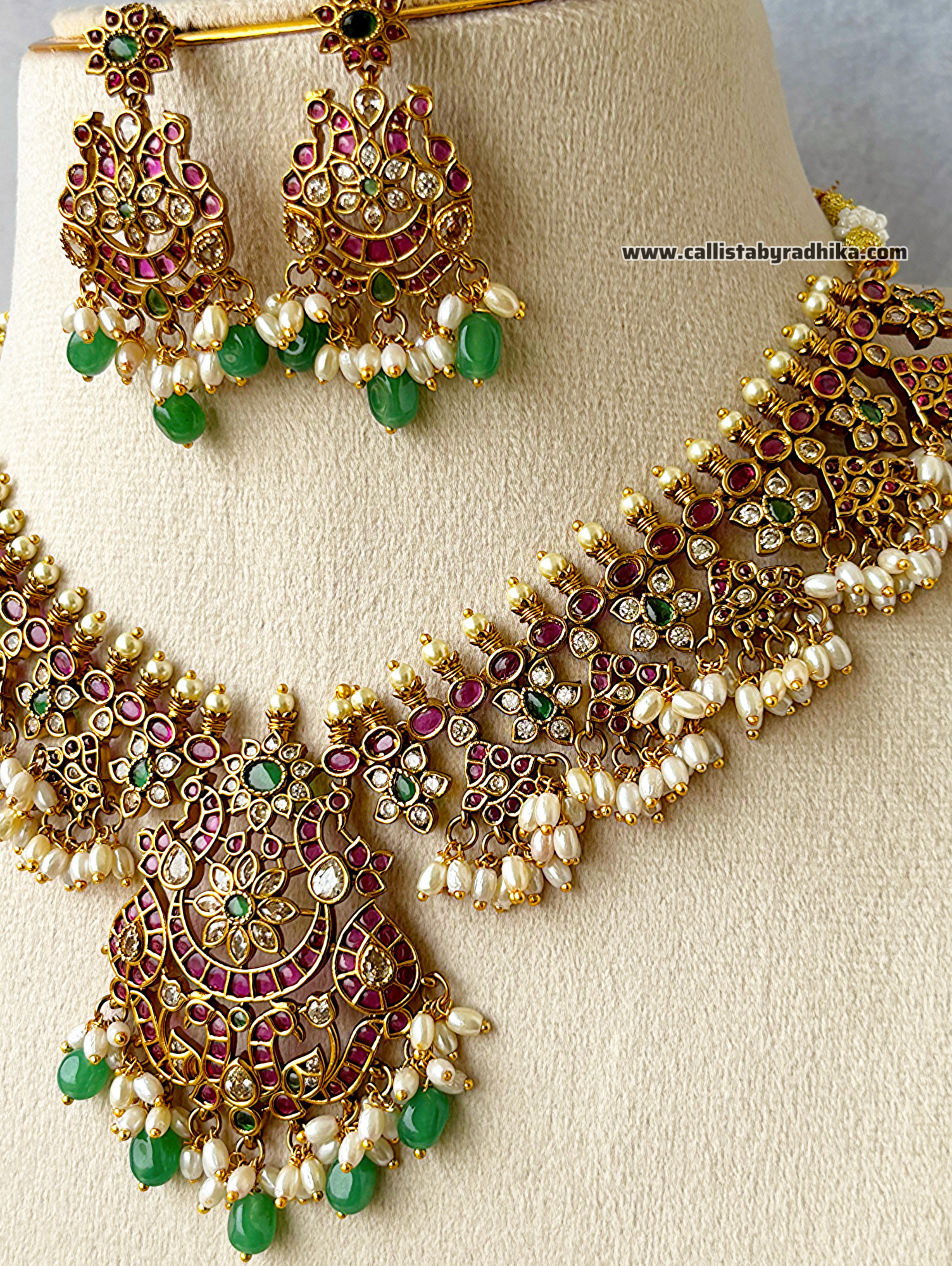 Jadau Replica Kemp Stone Necklace