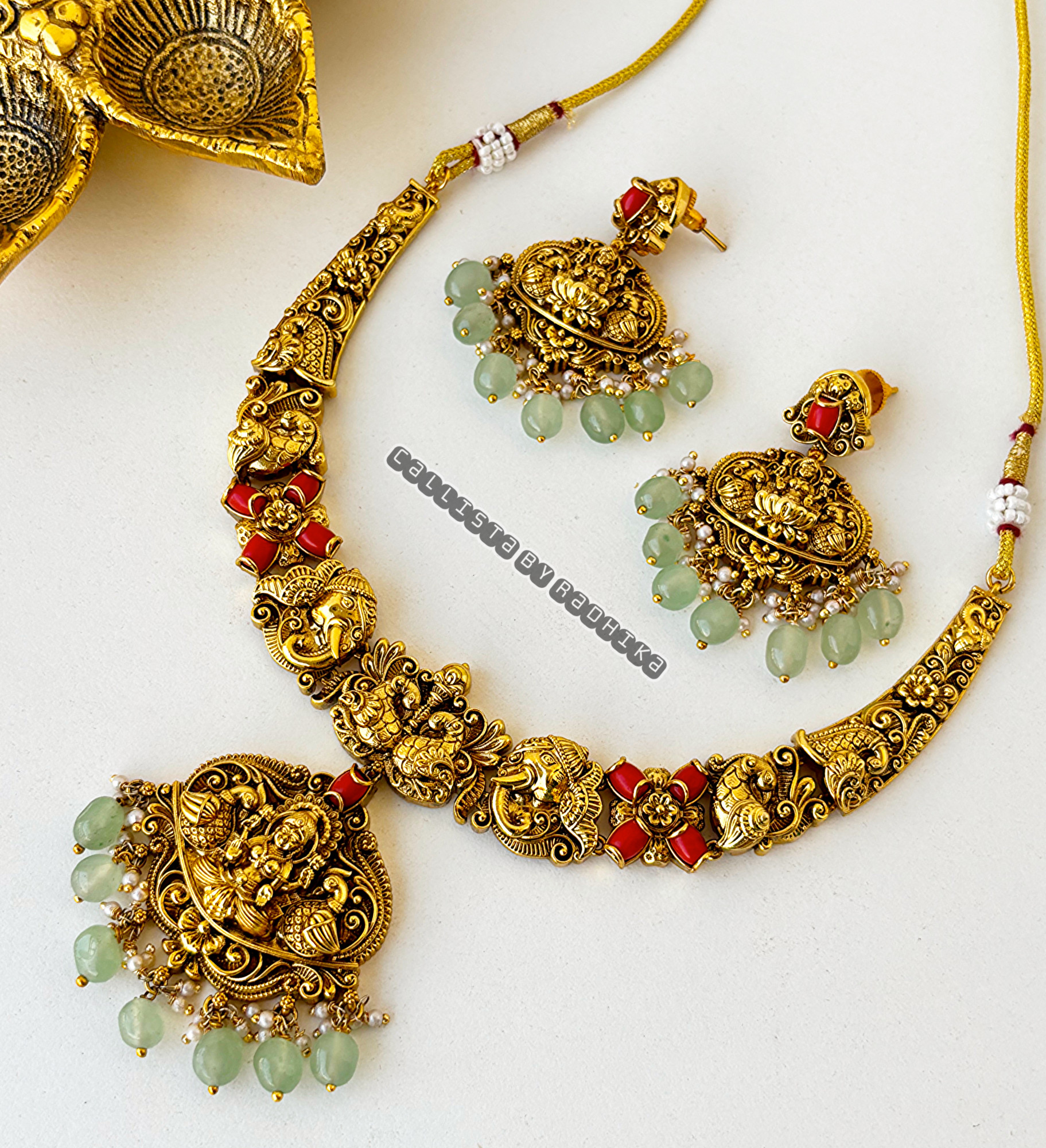 Gold Polish/Temple Long Neckpiece(GP-067)