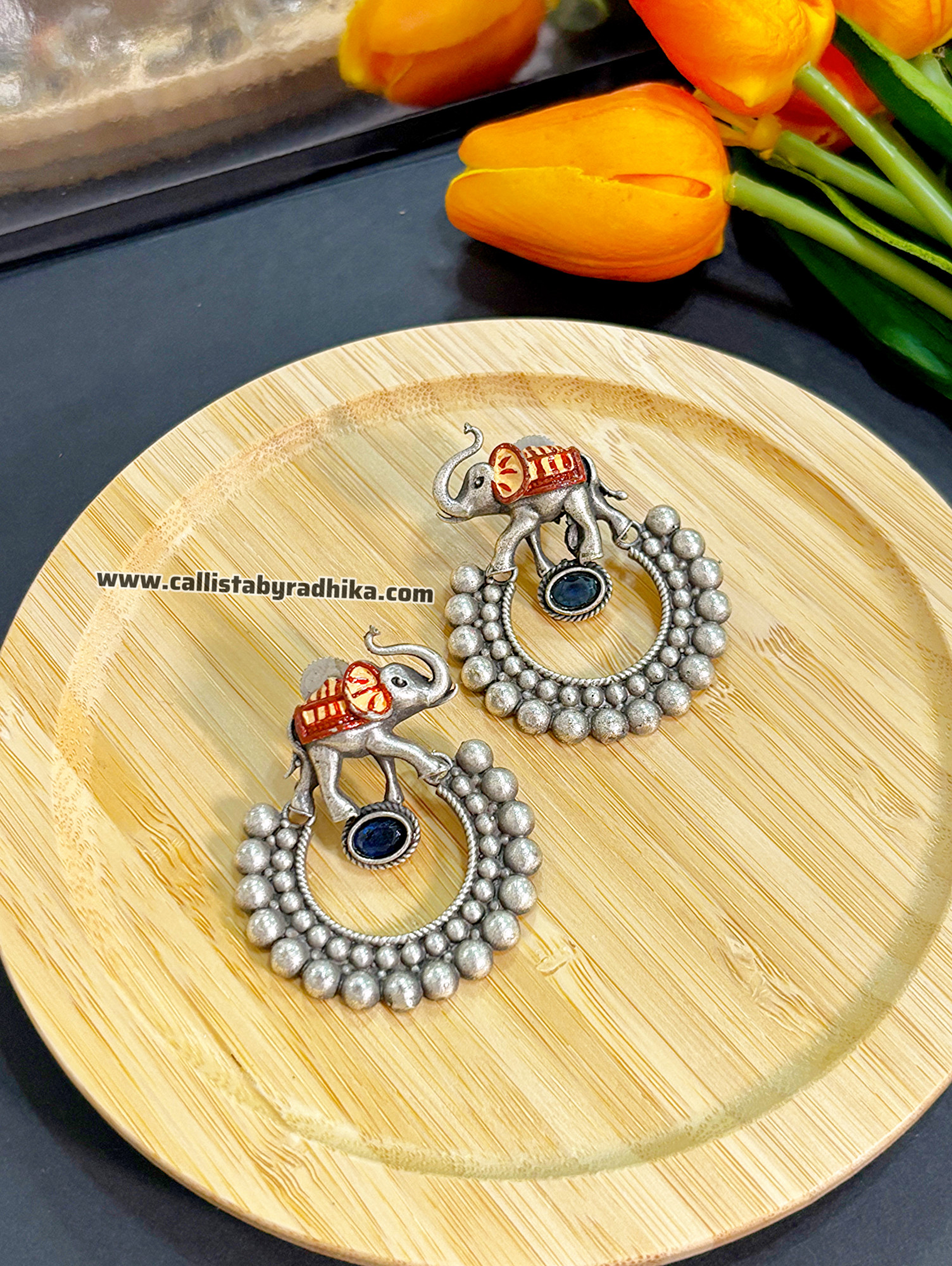 Handpainted Elephant Chandbali