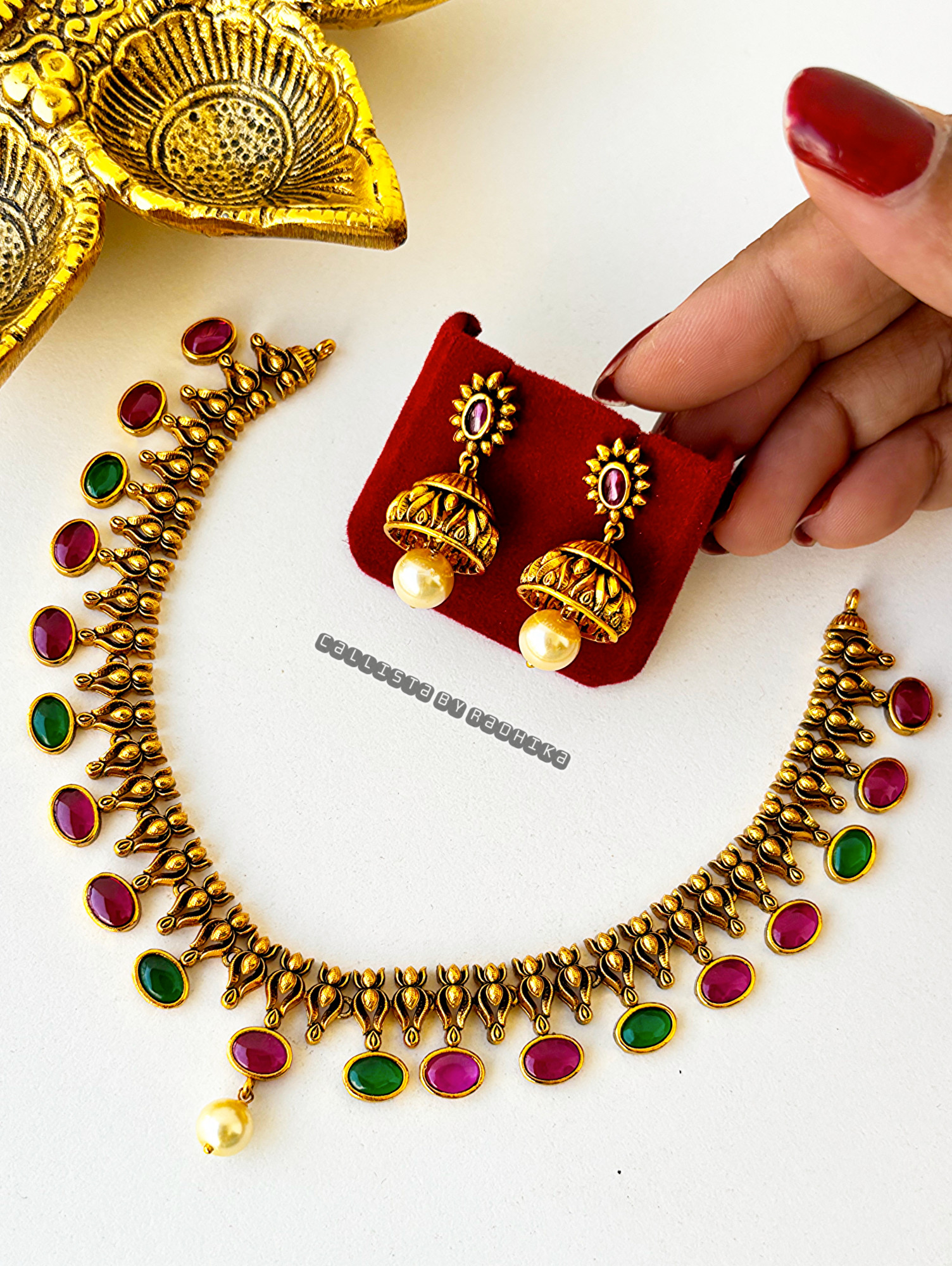 Gold Polish/Temple Long Neckpiece(GP-032)