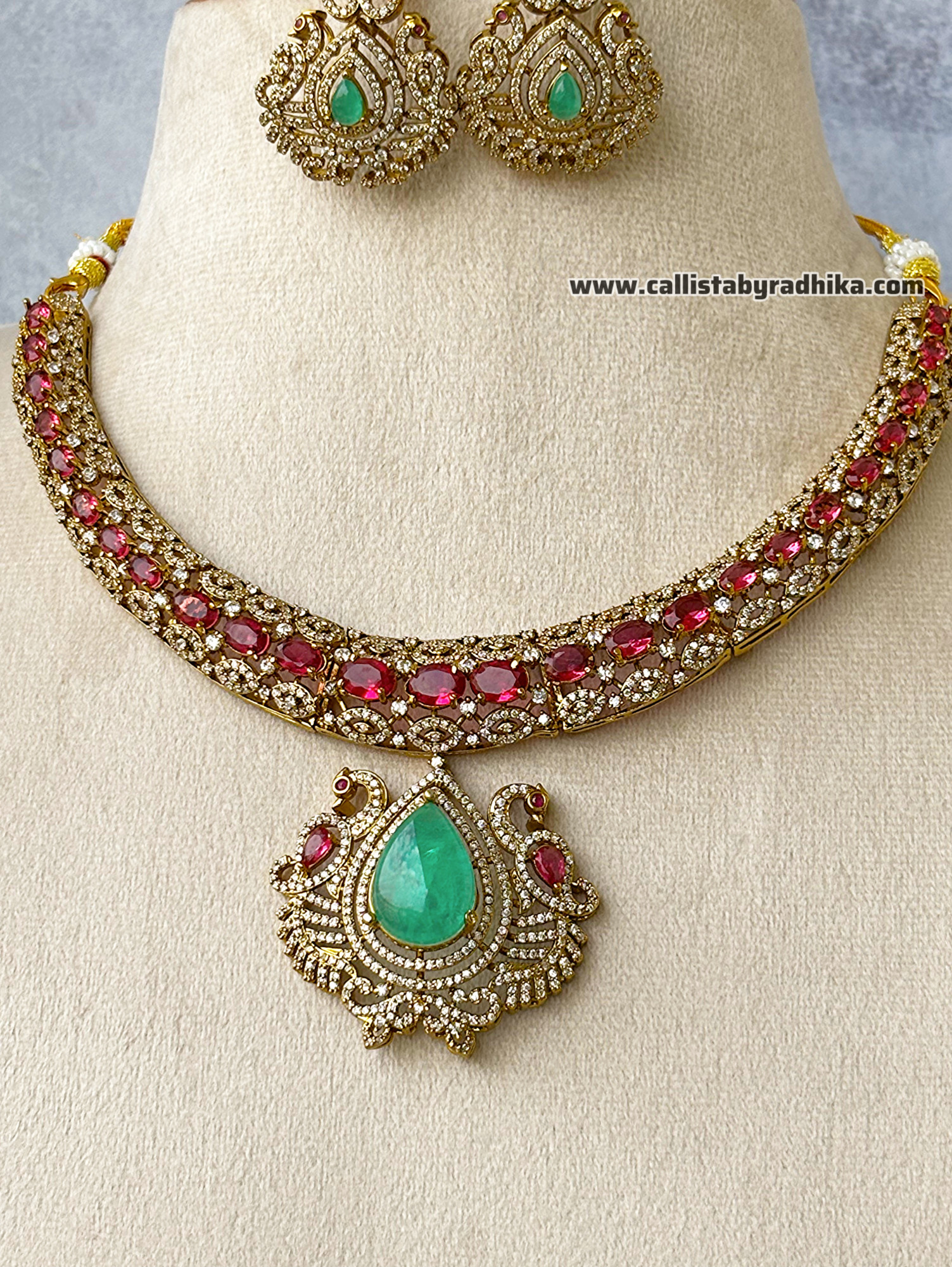 Doublet Stone Designer Neckpiece