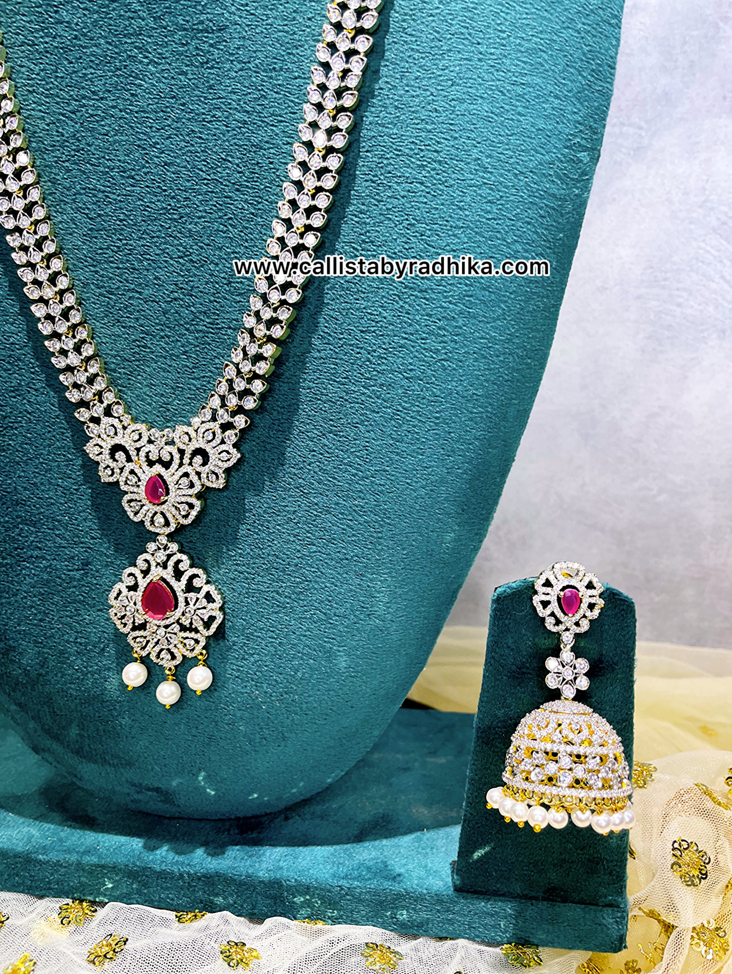 Diamond Look-alike Long Haaram set