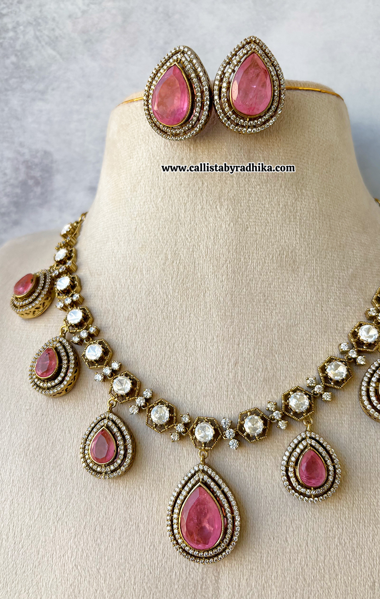 Pink Moissanite Necklace