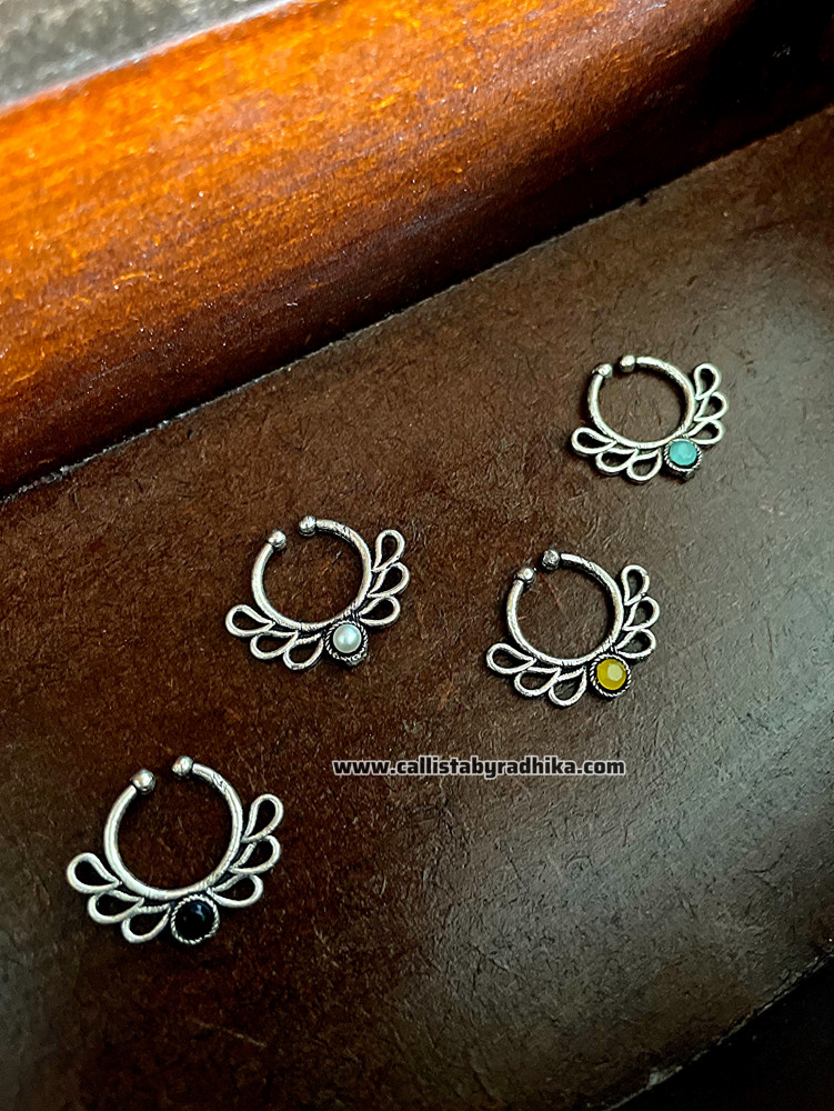 Image of Silver Replica Stone Nosepin