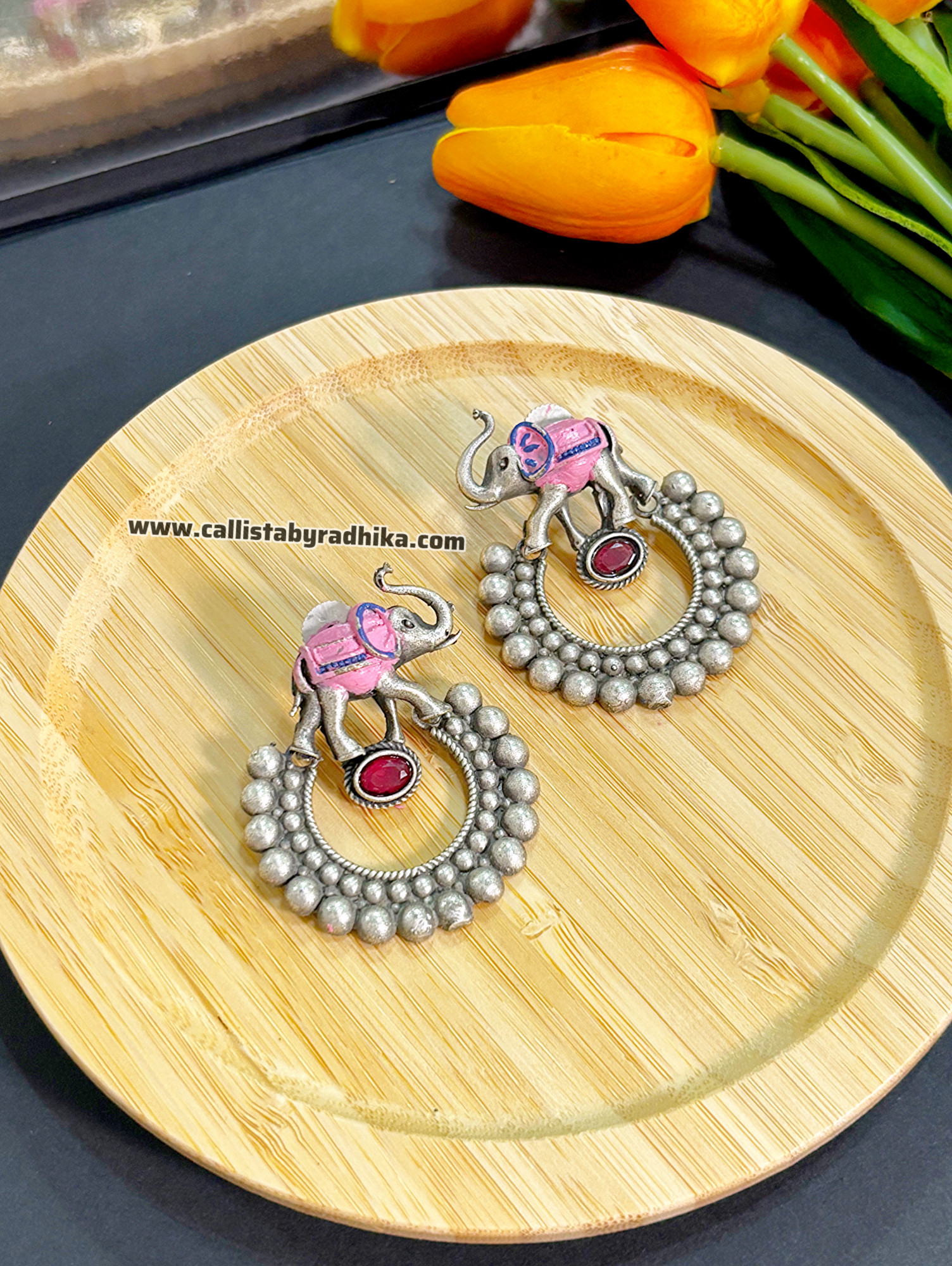 Handpainted Elephant Chandbali