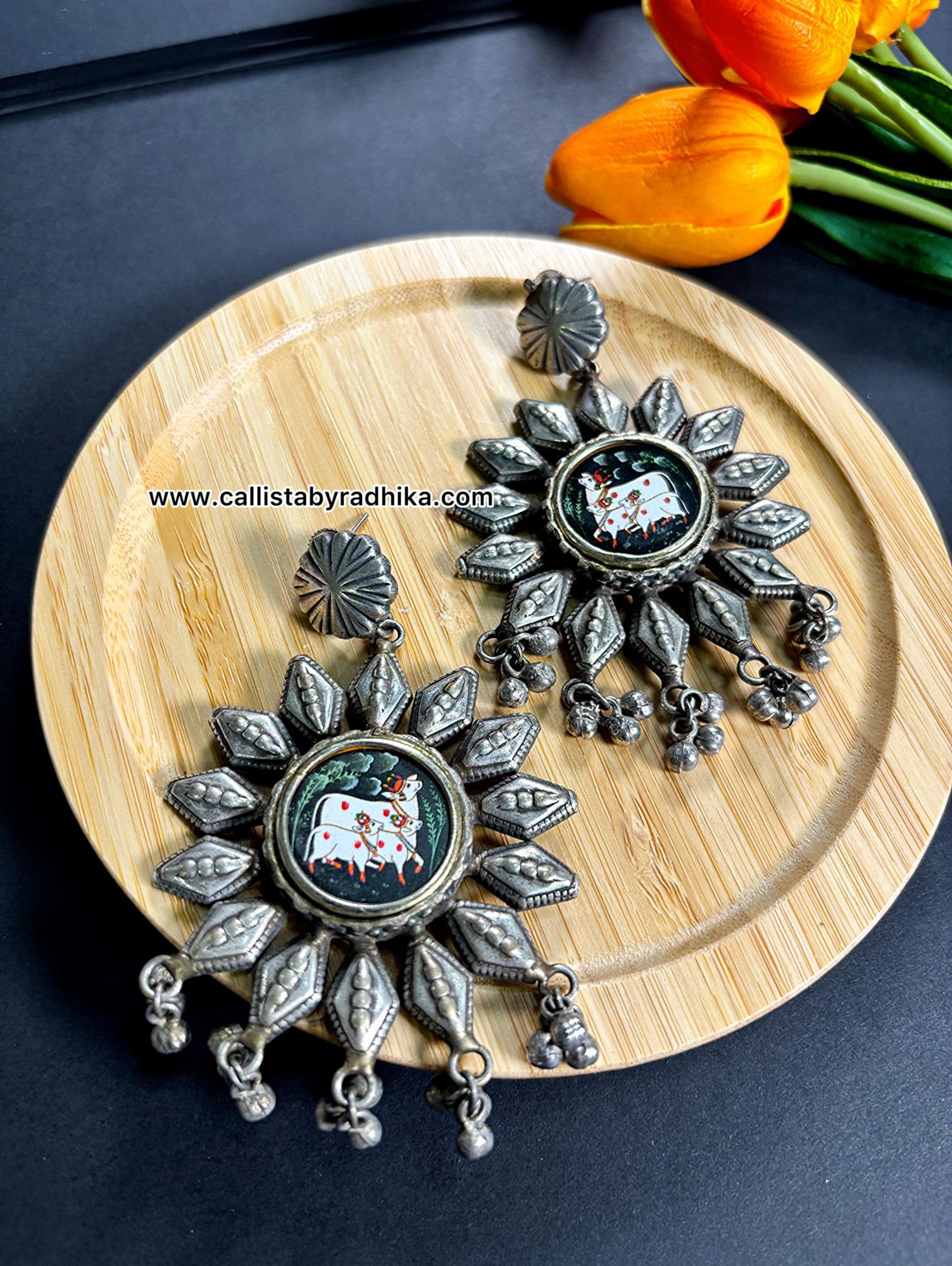 Pichwai Photo Charm Earring