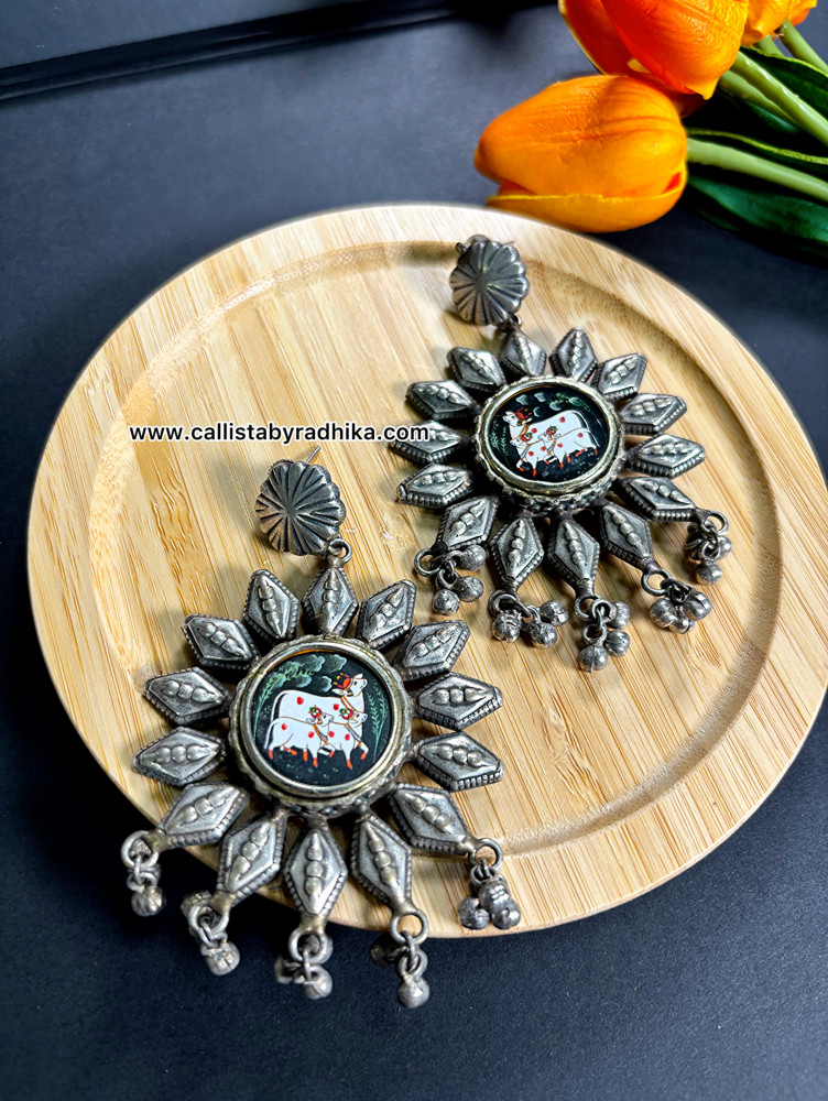 Image of Pichwai Photo Charm Earring