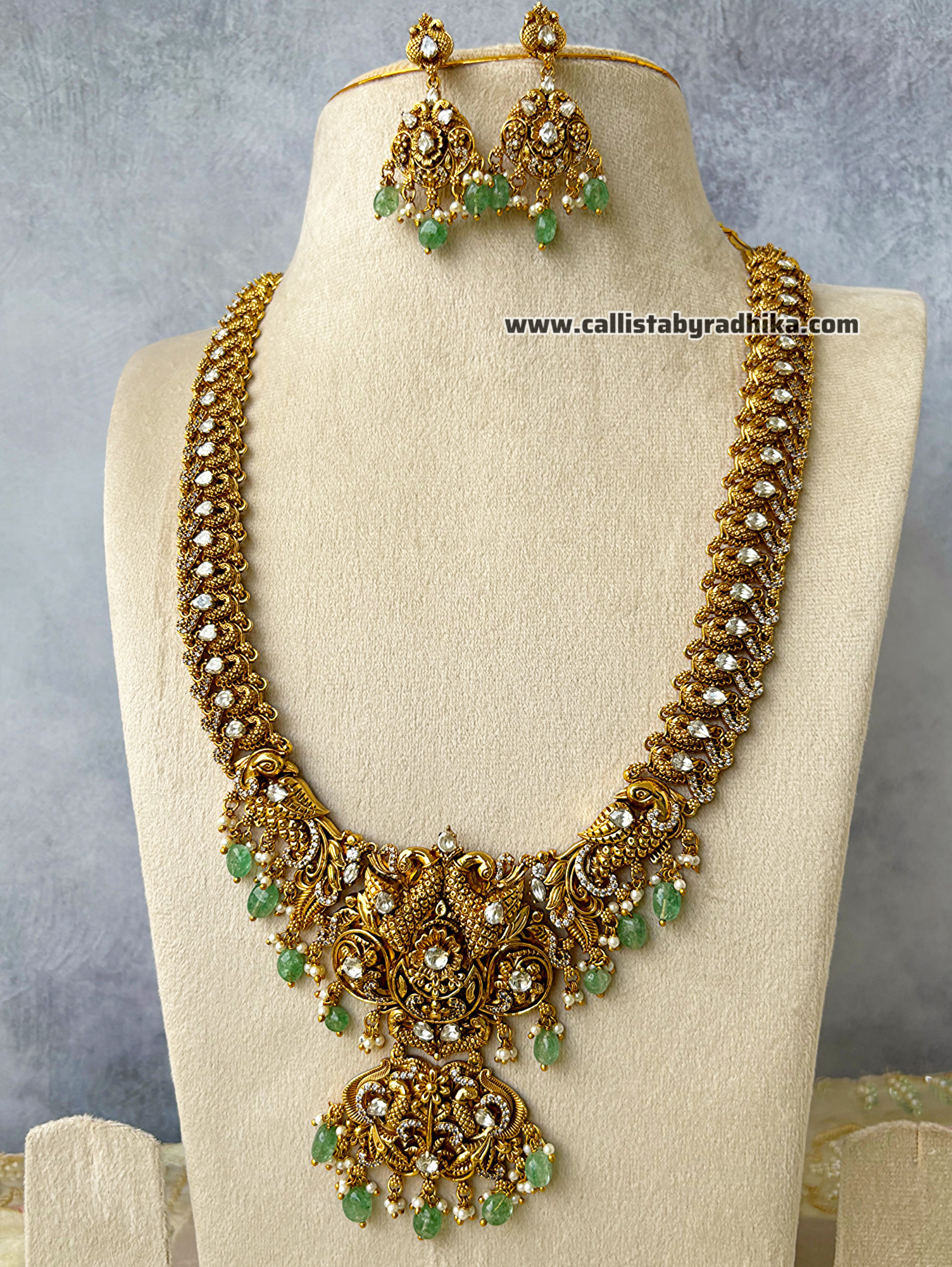 Moissanite Bridal Long Neckpiece