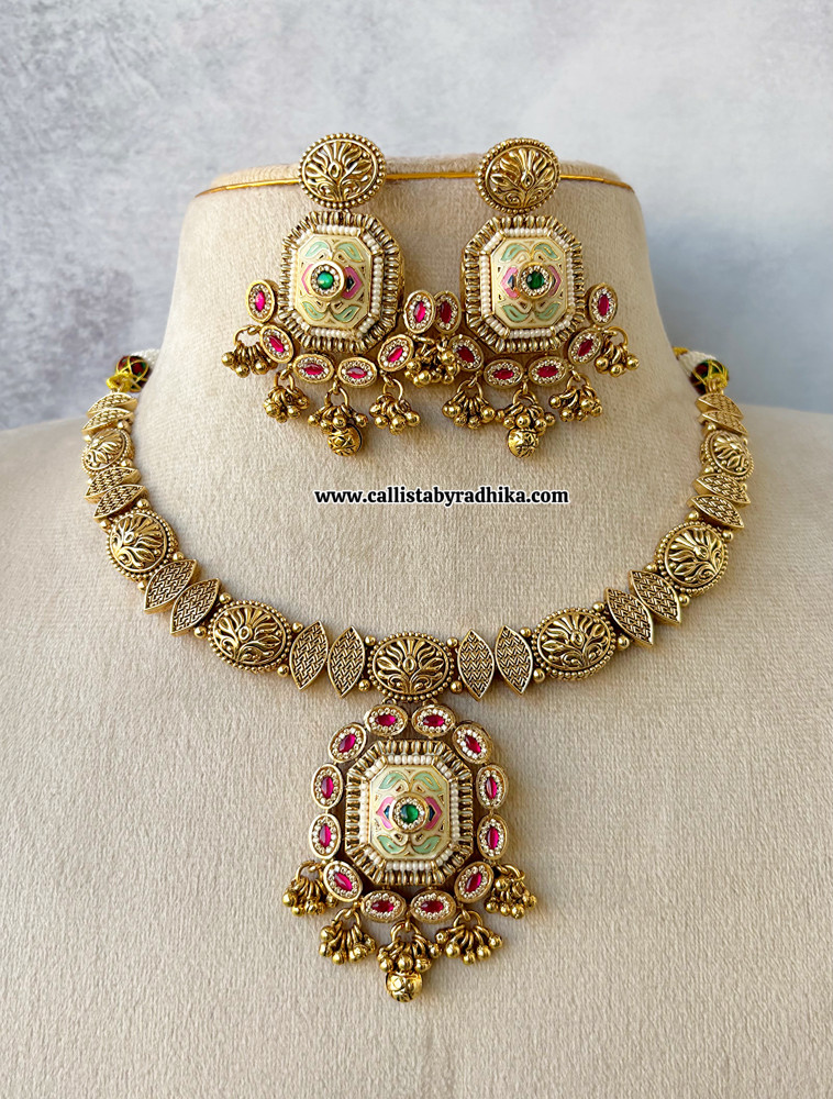 Image of Rajwadi Meenakari Jadau Necklace