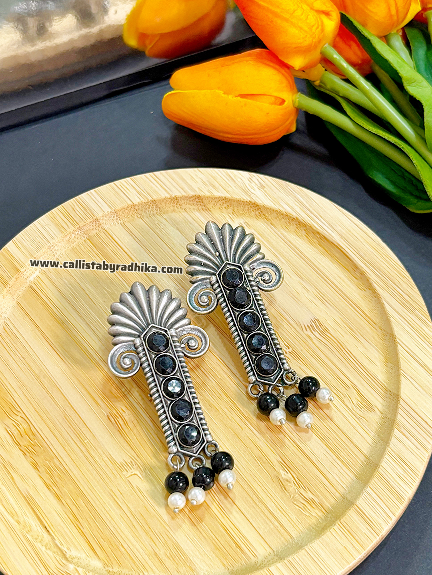 Silver Replica Long Studs