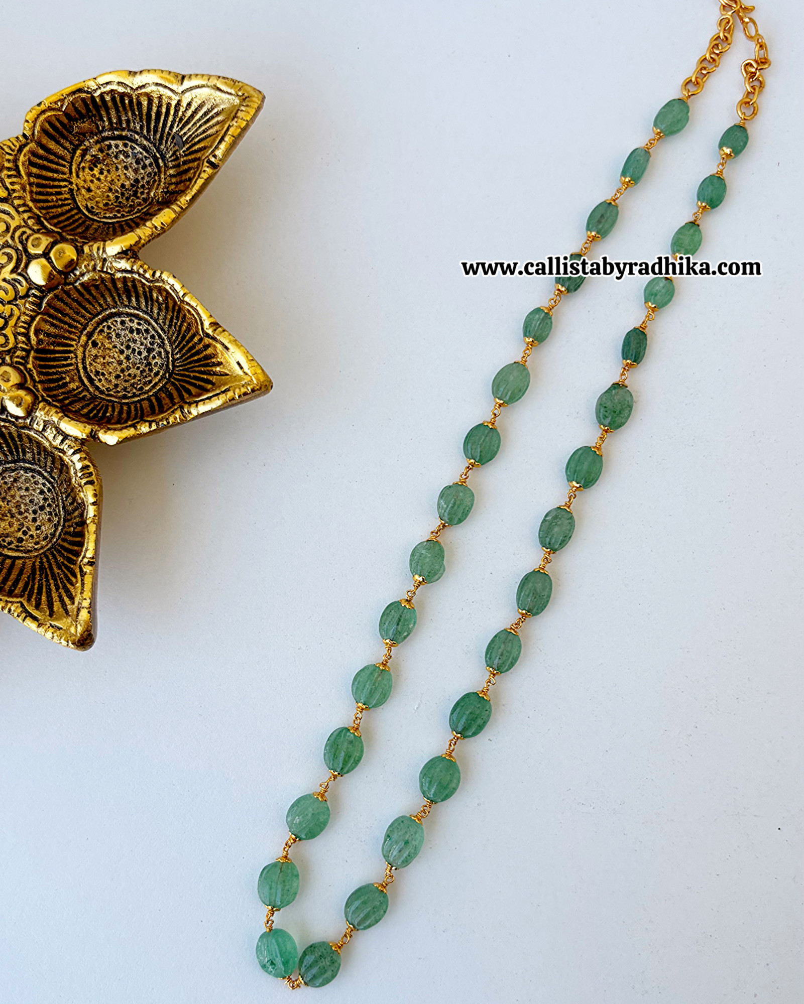 Strawberry Green Beads Maala