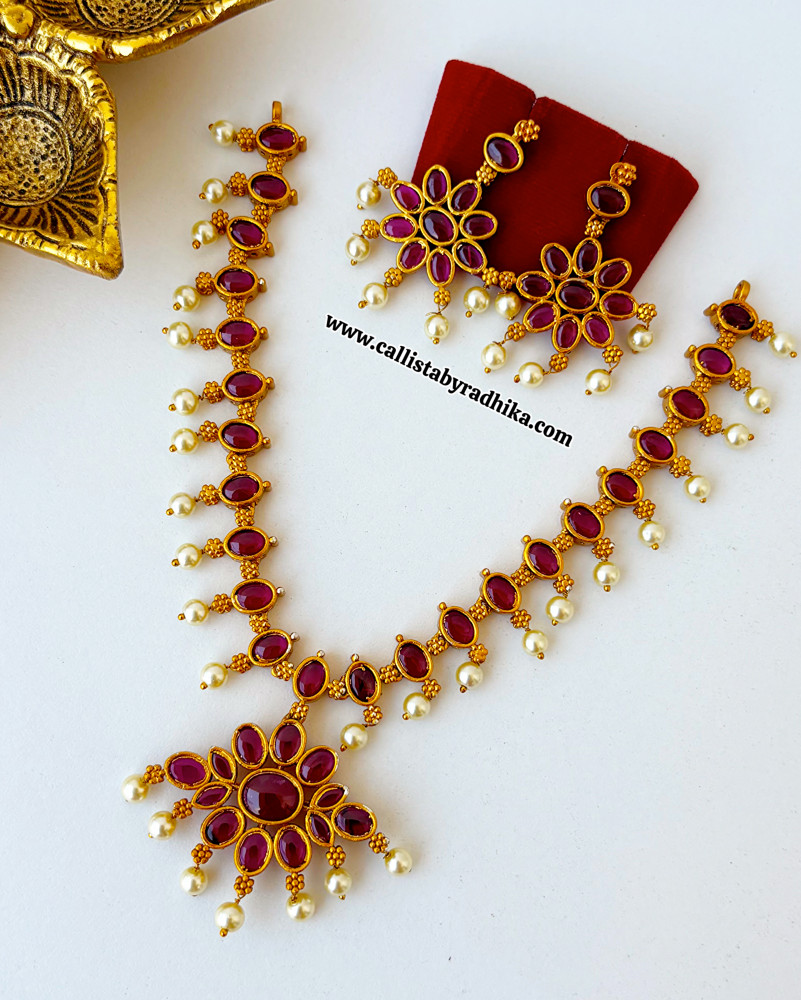 Image of Ruby Pink Stone Necklace