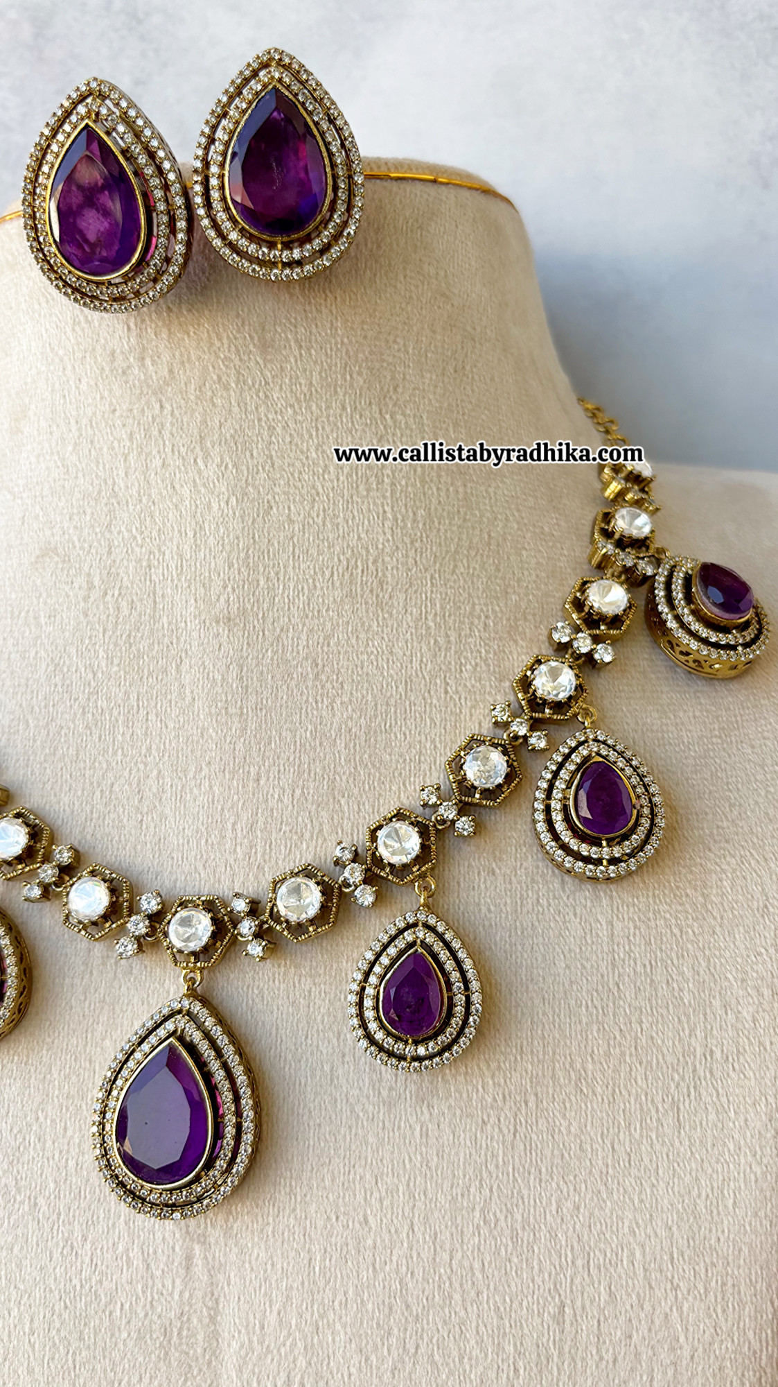 Purple Moissanite Necklace