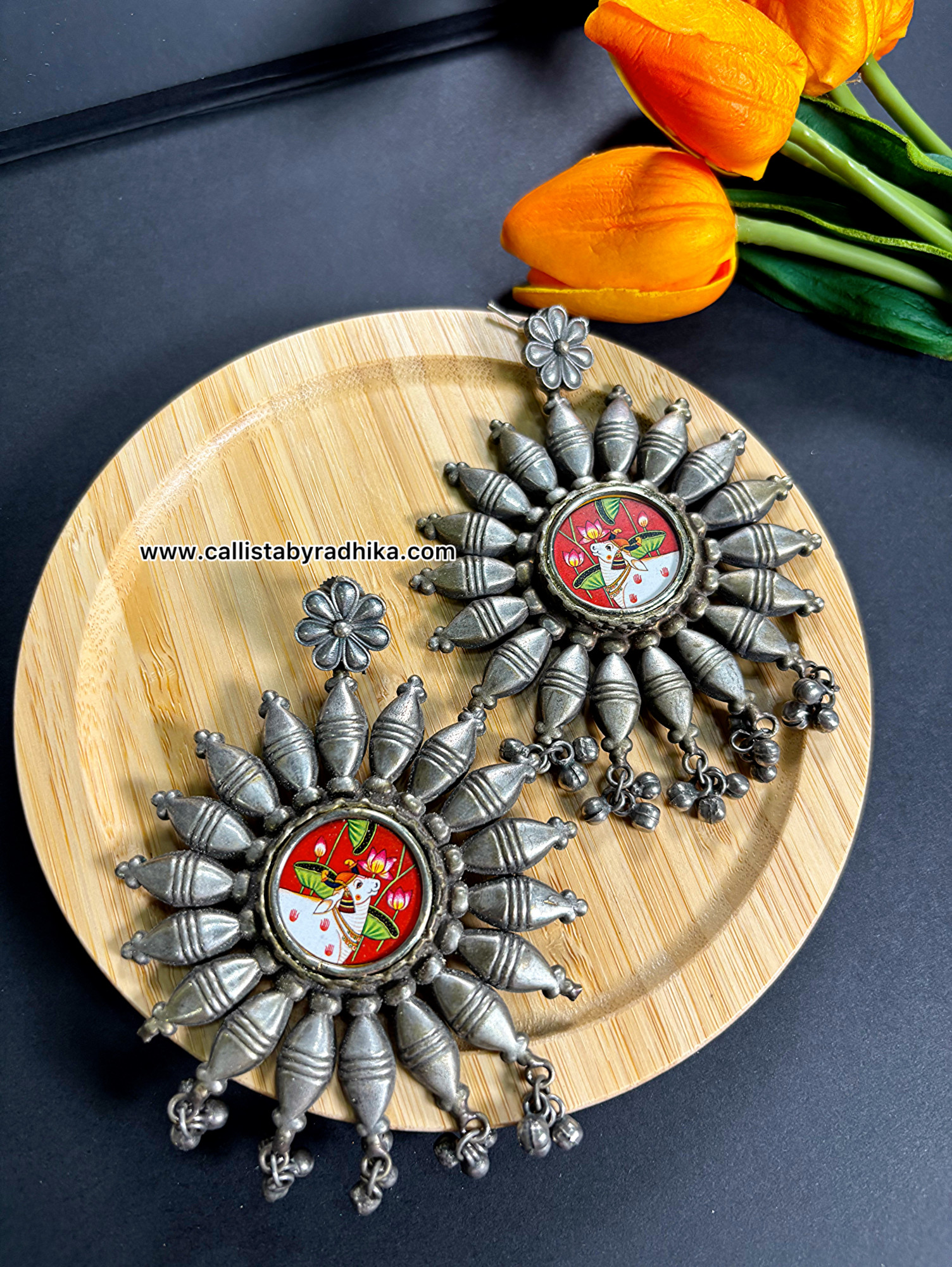 Pichwai Photo Charm Earring