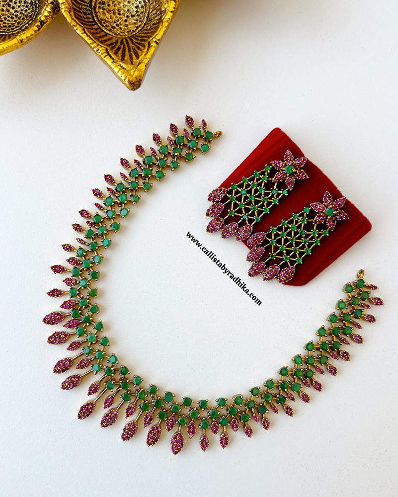 Image of Ruby Green Stone Necklace