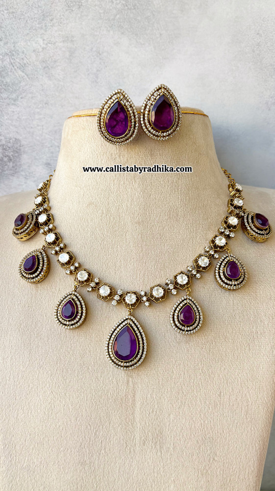 Image of Purple Moissanite Necklace