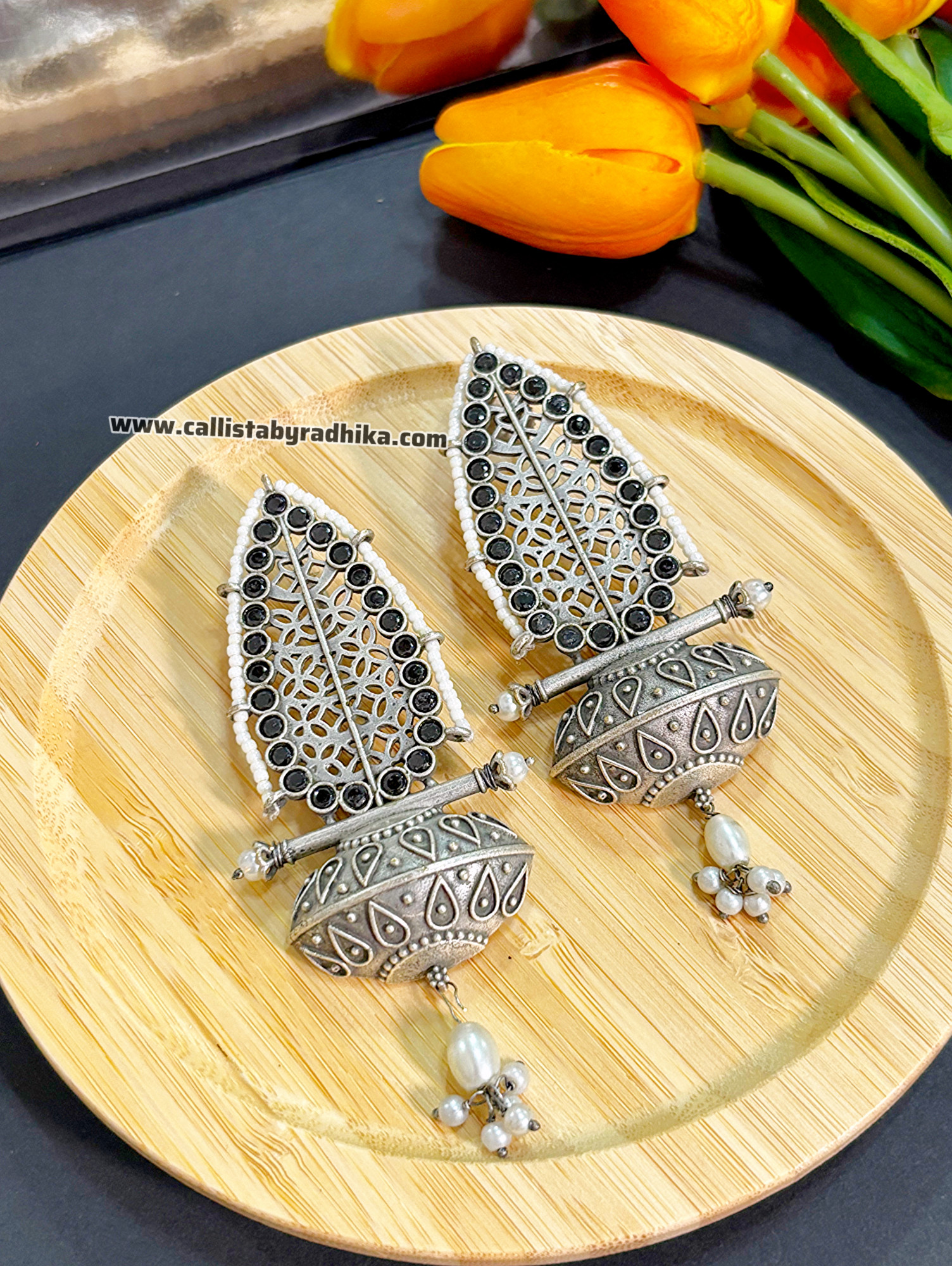 Silver Replica Long Earring